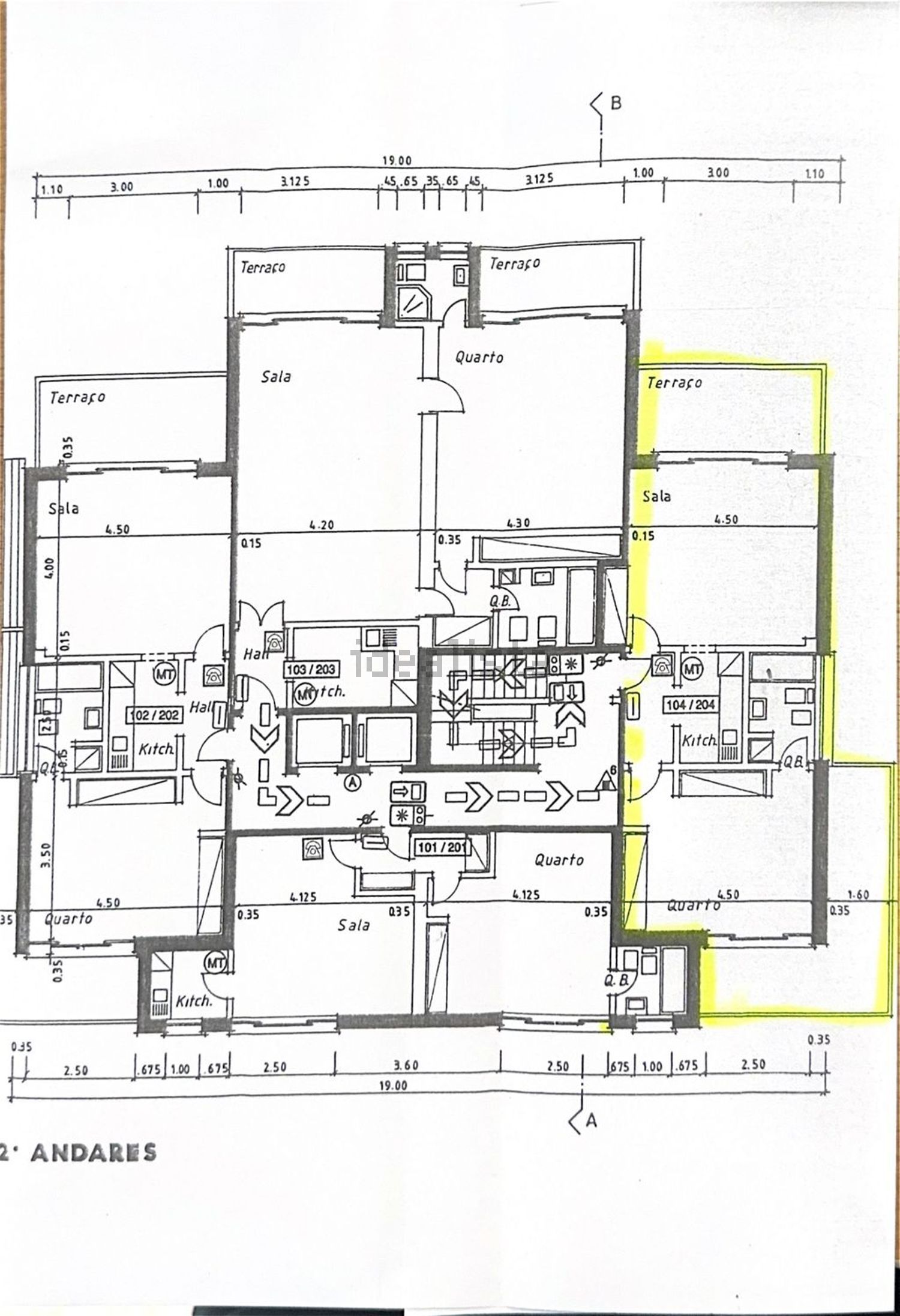 公寓 t1出售在Rua Bartolomeu Dias, 131 - 平面图