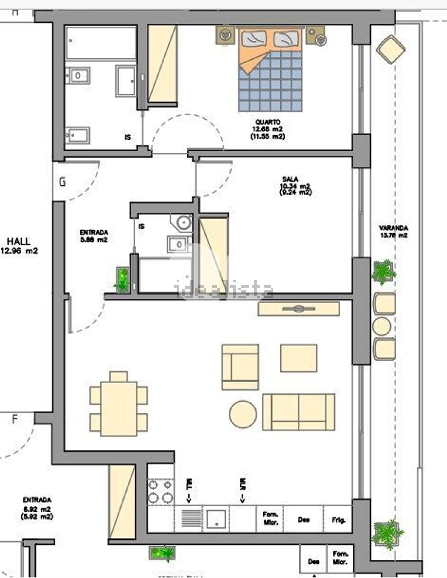 公寓 t2出售在Rua Comandante Henrique de Brito, 7 - 平面图