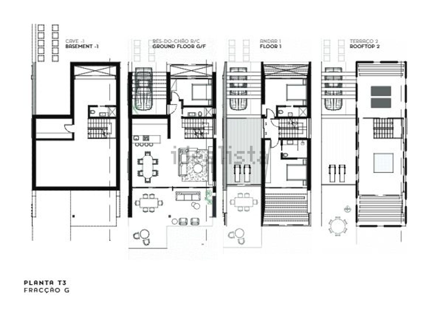 小楼房或独栋别墅出售在Estrada de Albufeira - 平面图