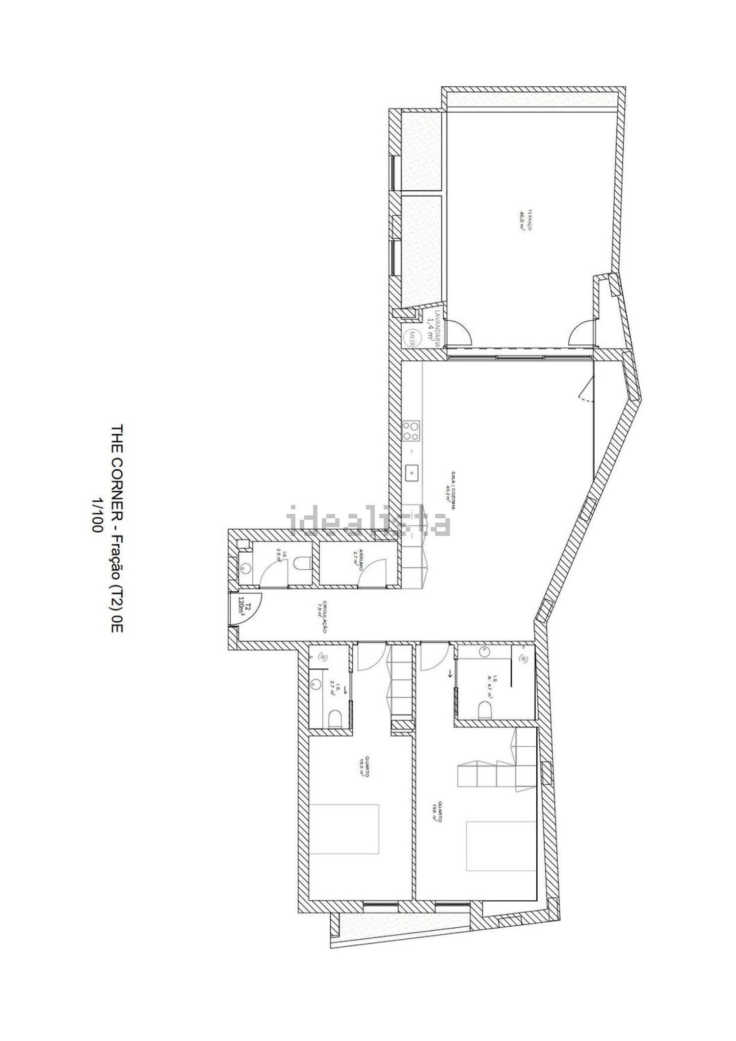 公寓 t2出售在Rua Cónego Maio, 222 - 平面图