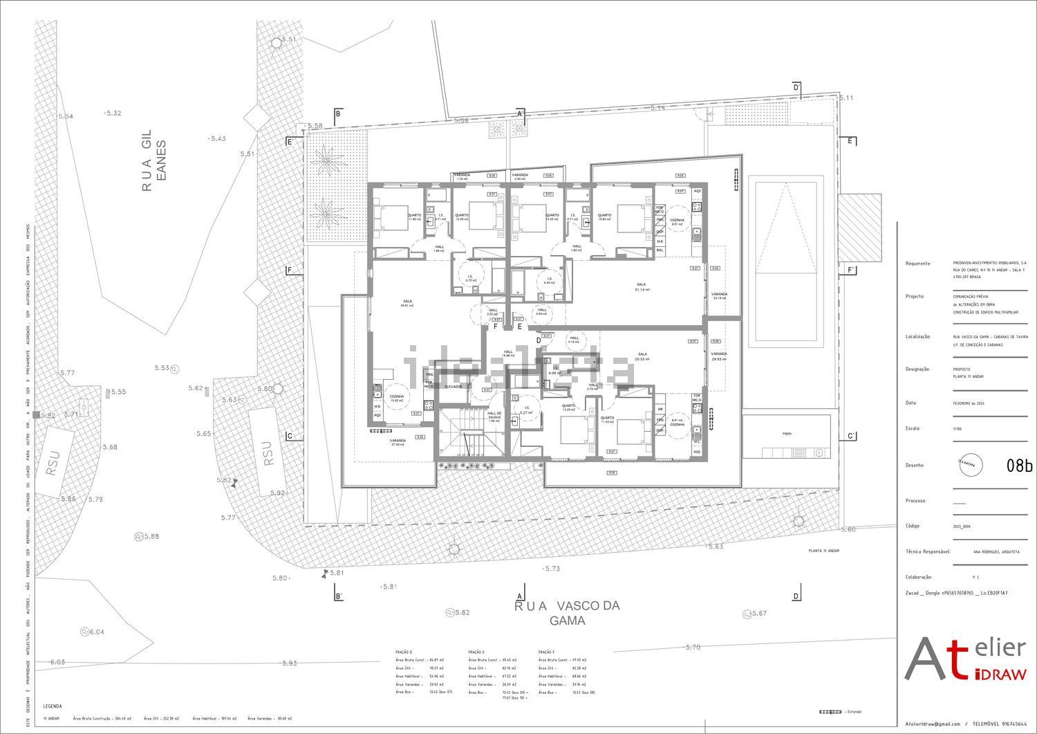 公寓 t2出售在Rua Vasco da Gama, 25 - 平面图