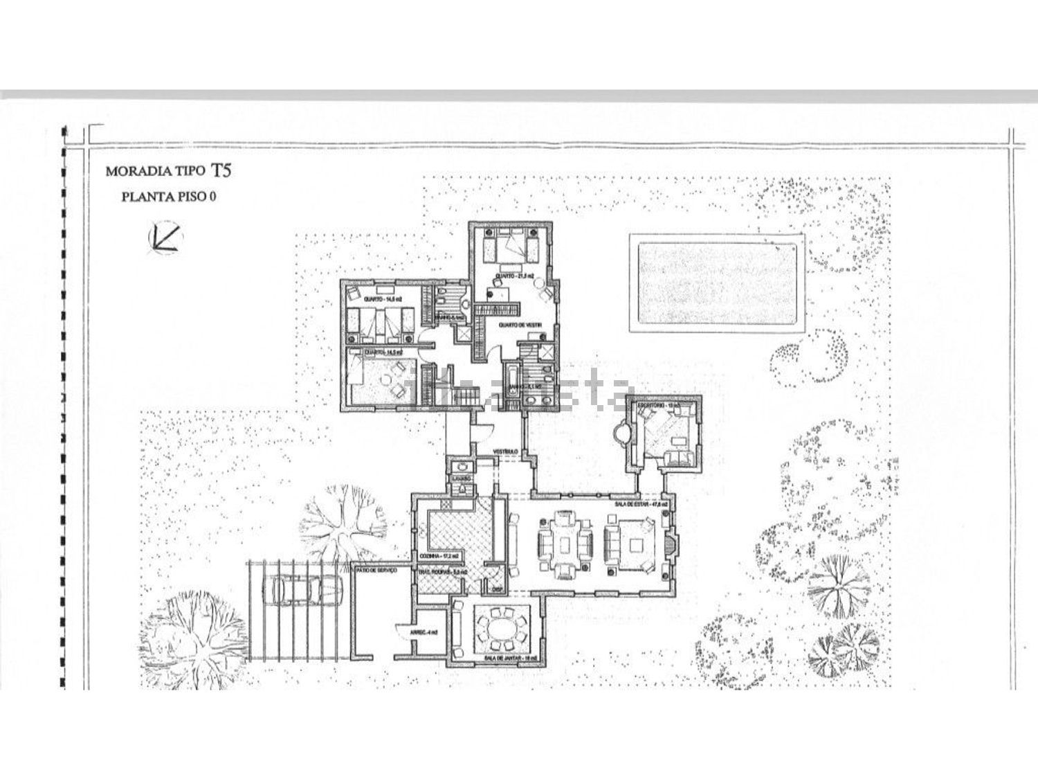 出租小楼房或独栋别墅在Quinta da Marinha - 平面图