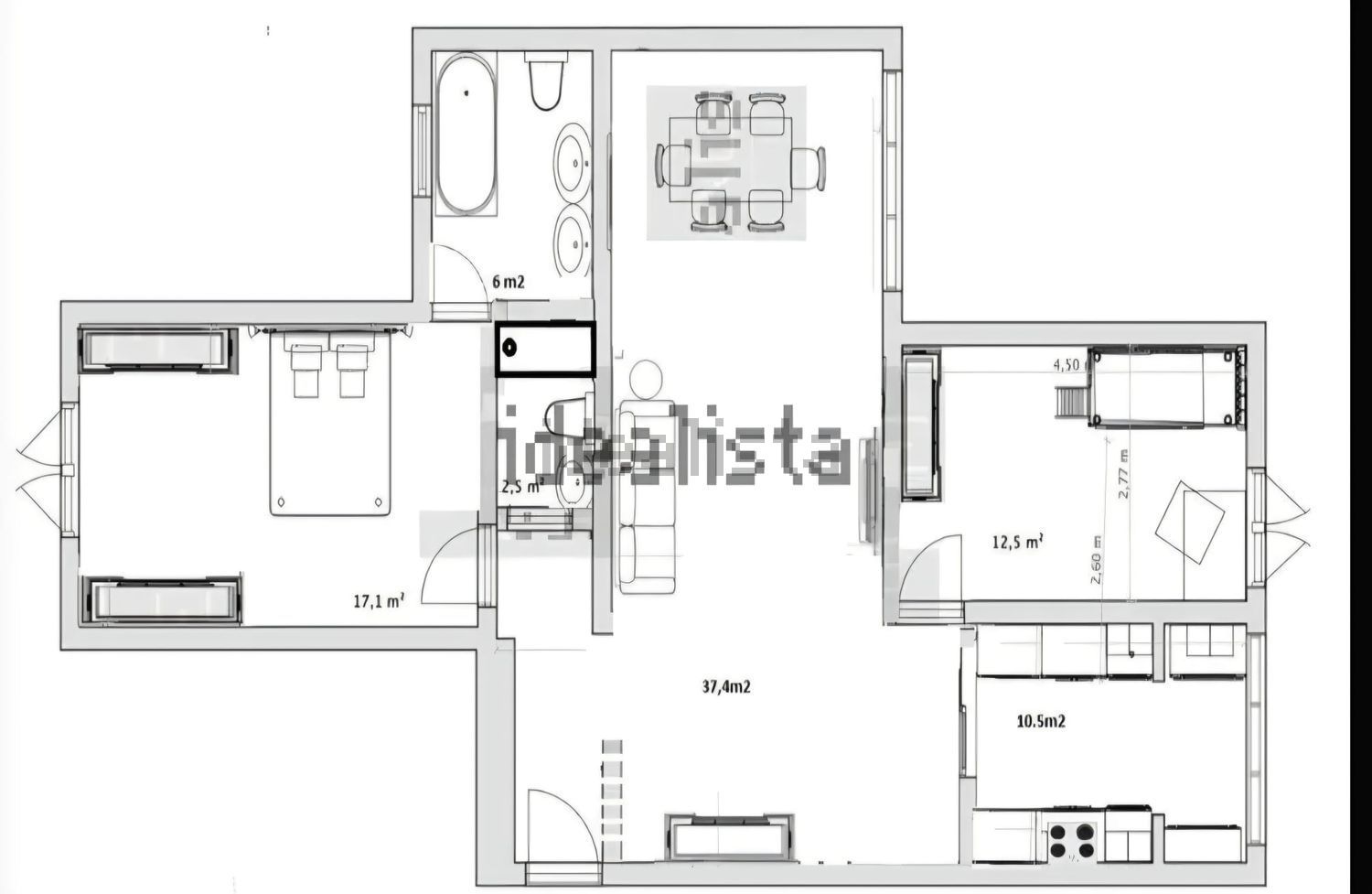 公寓 t2出售在Rua de São Ciro, 75 - 平面图