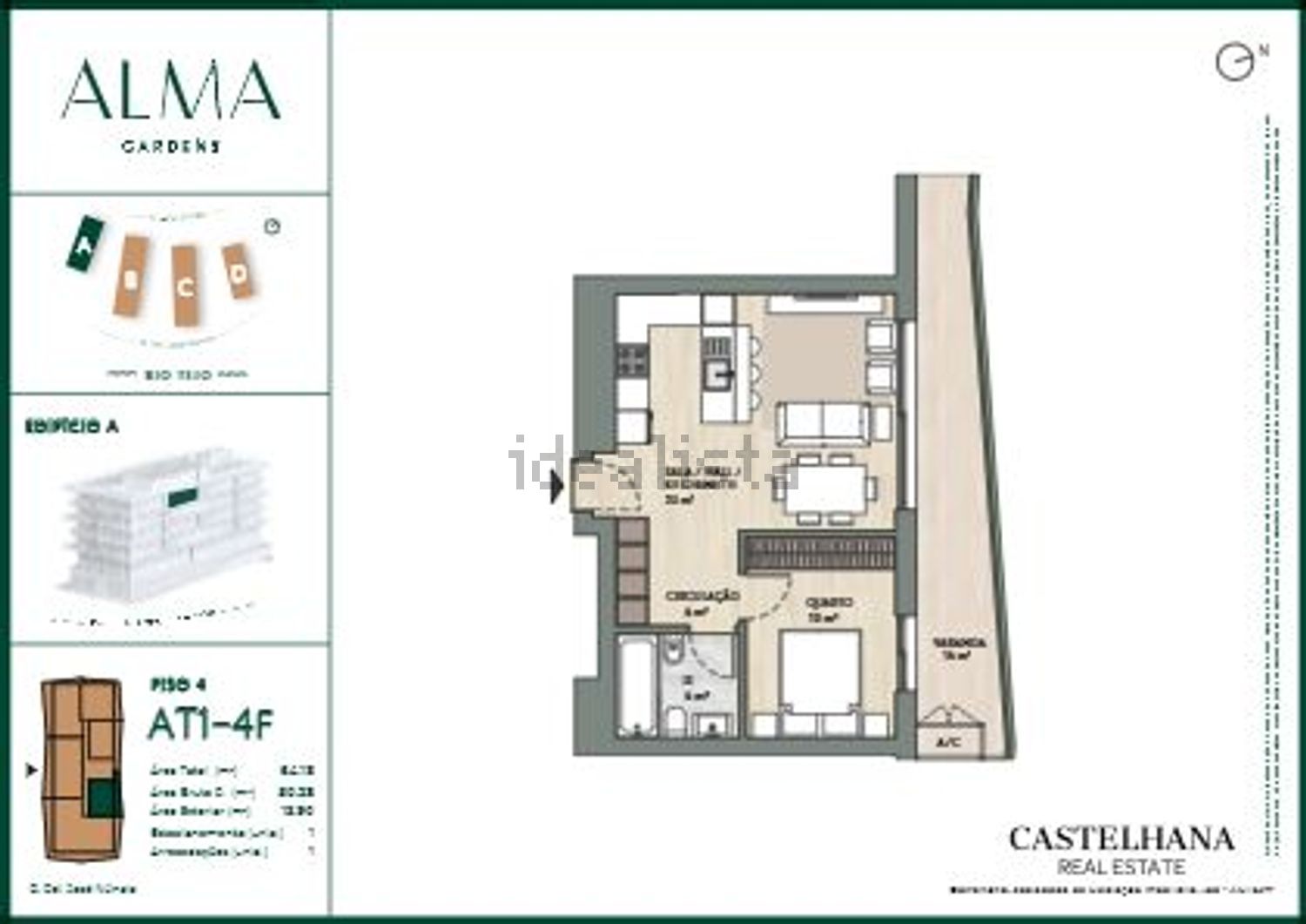 公寓 t1出售在Miraflores - 平面图