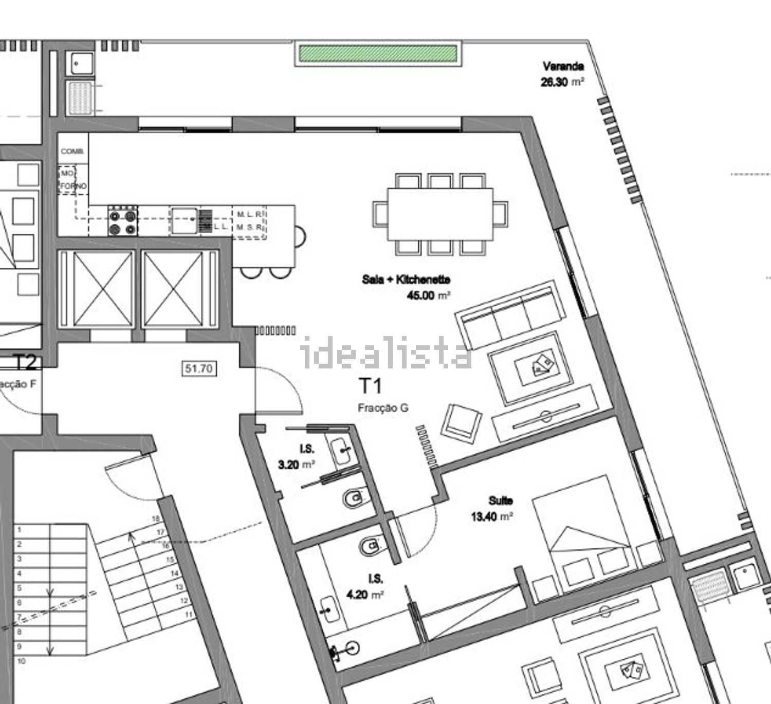 公寓 t1出售在Avenida Villiers Sur Marne, 9 - 平面图
