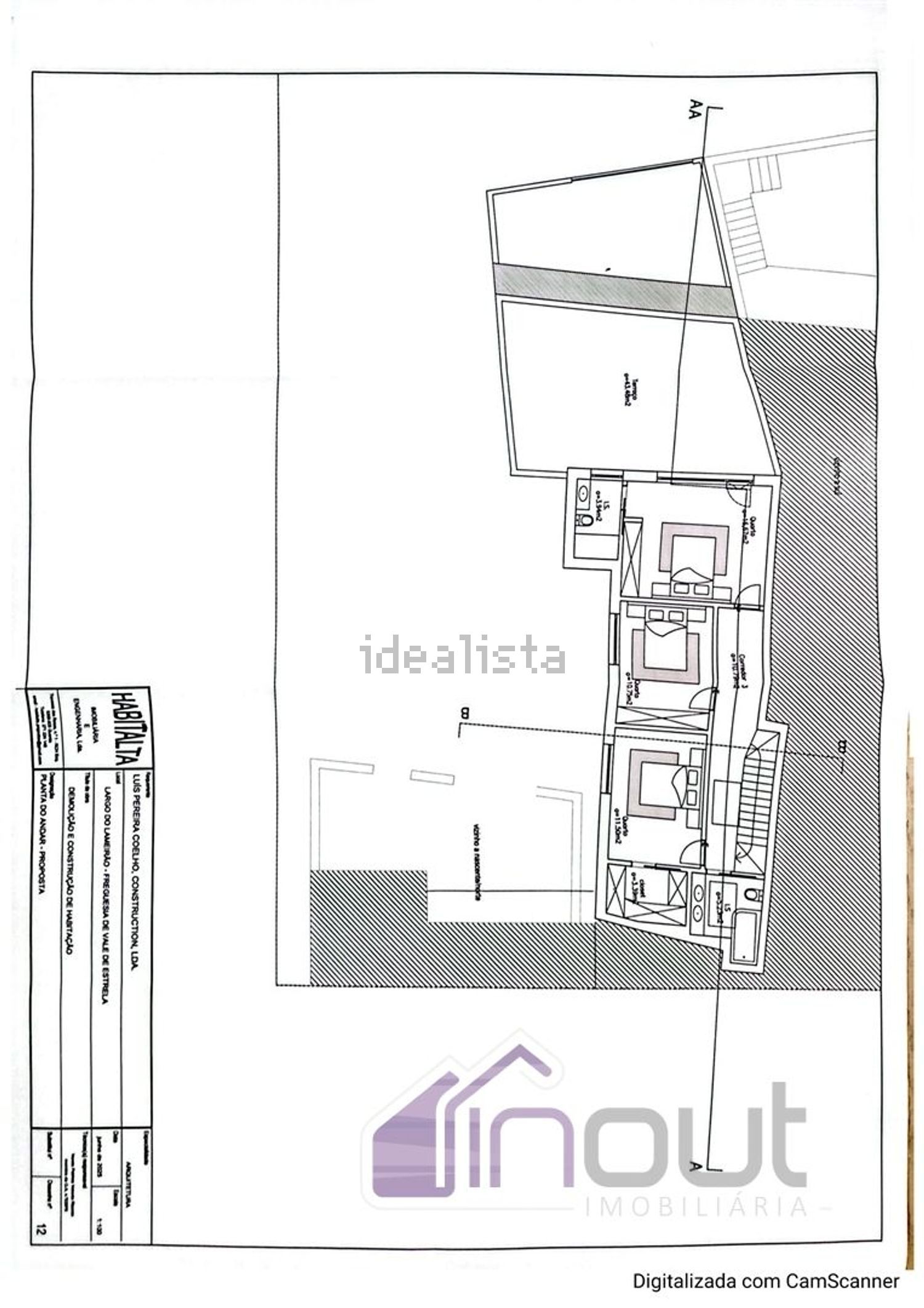 小楼房或独栋别墅出售在Vale de Estrela - 平面图