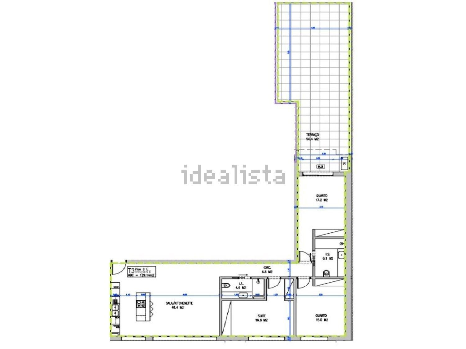 公寓 t3出售在Santo António - 平面图