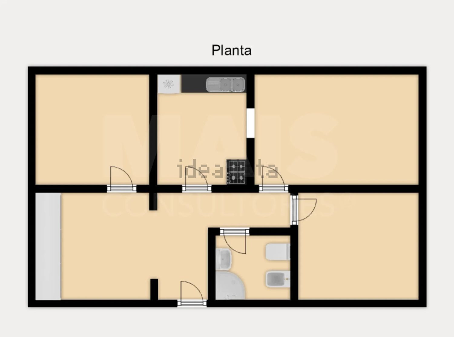 出租公寓 t2在Rua Escola Primária - 平面图