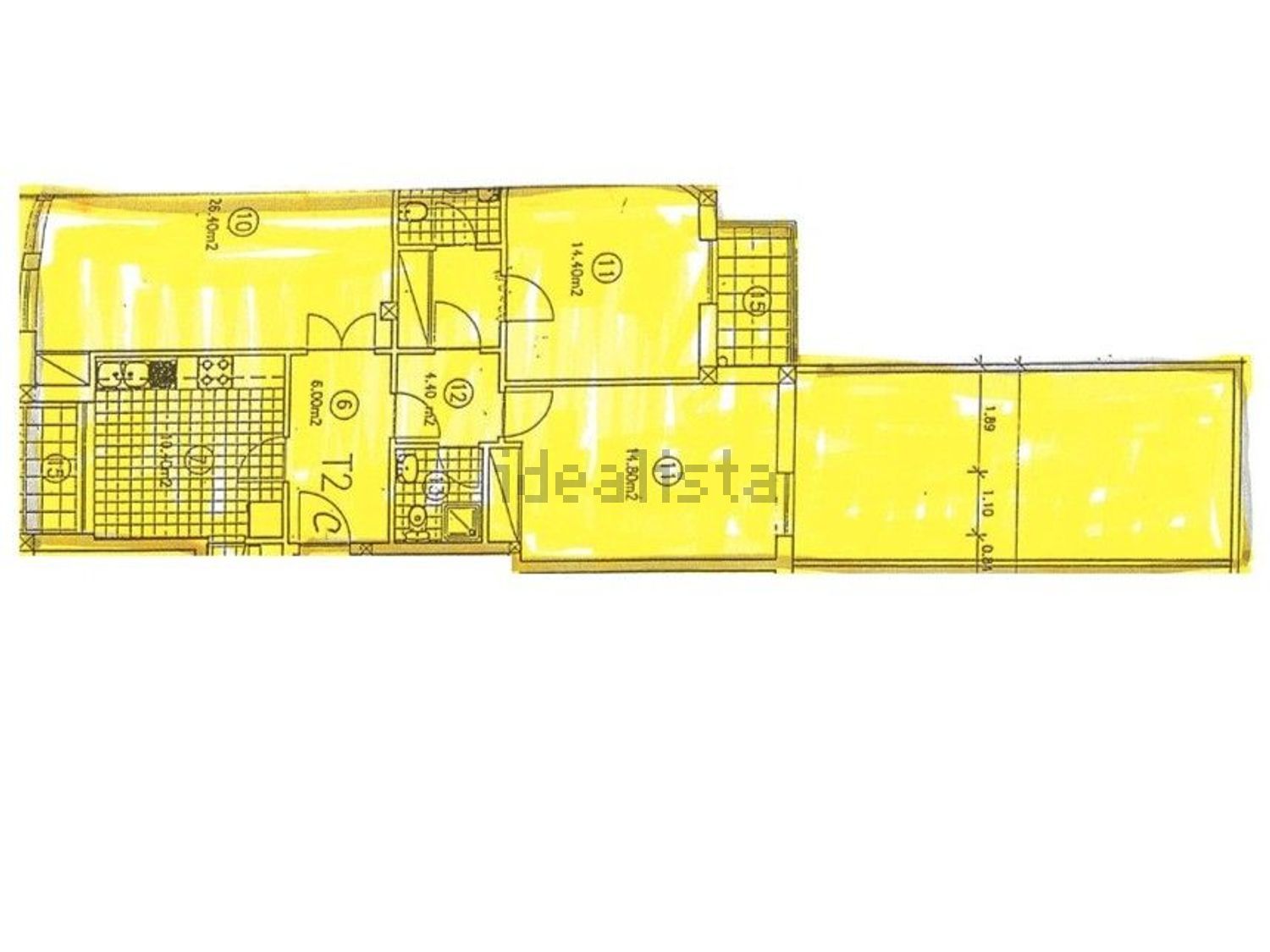 公寓 t2出售在Estrada de São Bernardo - 平面图