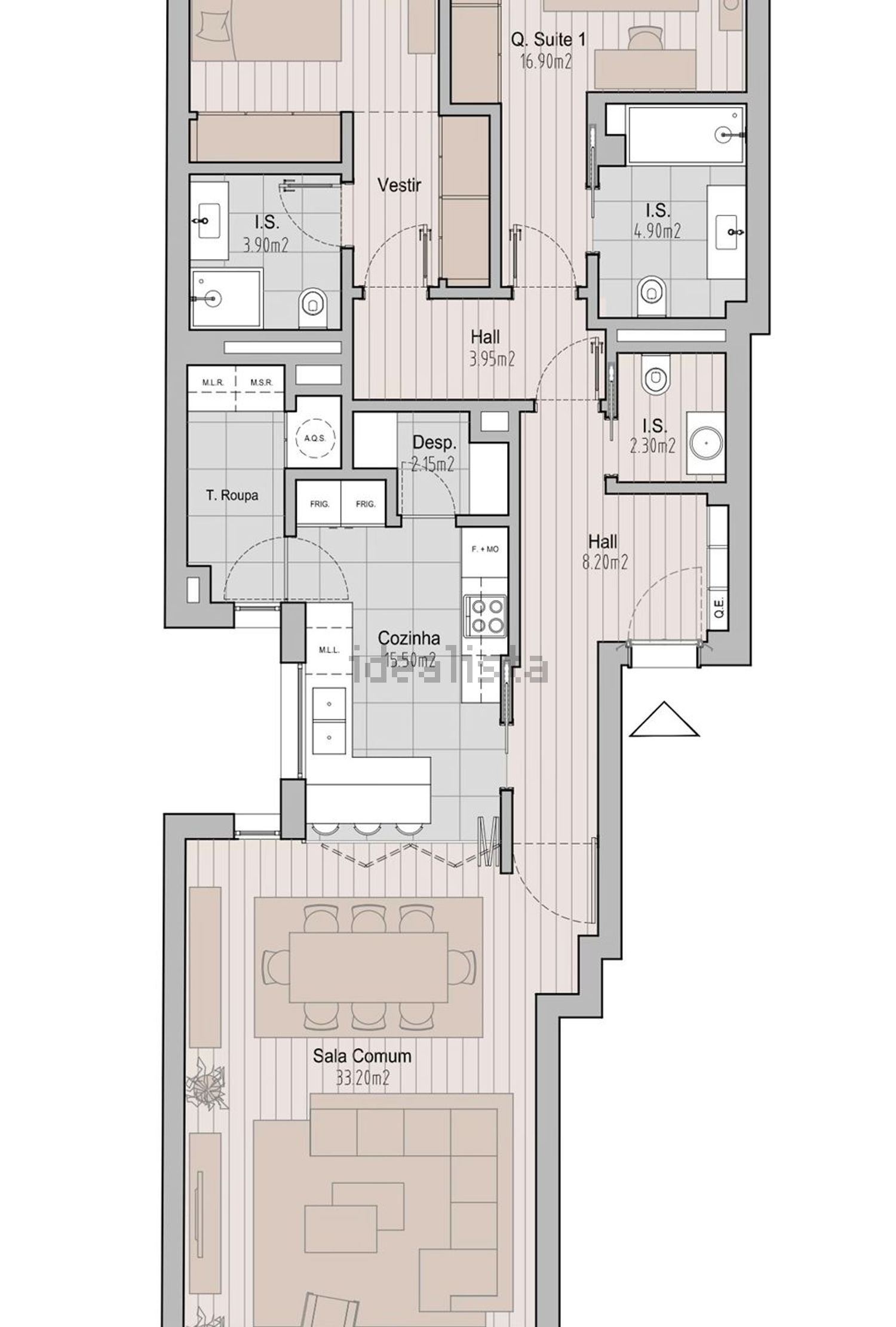 公寓 t2出售在Campo Pequeno - 平面图