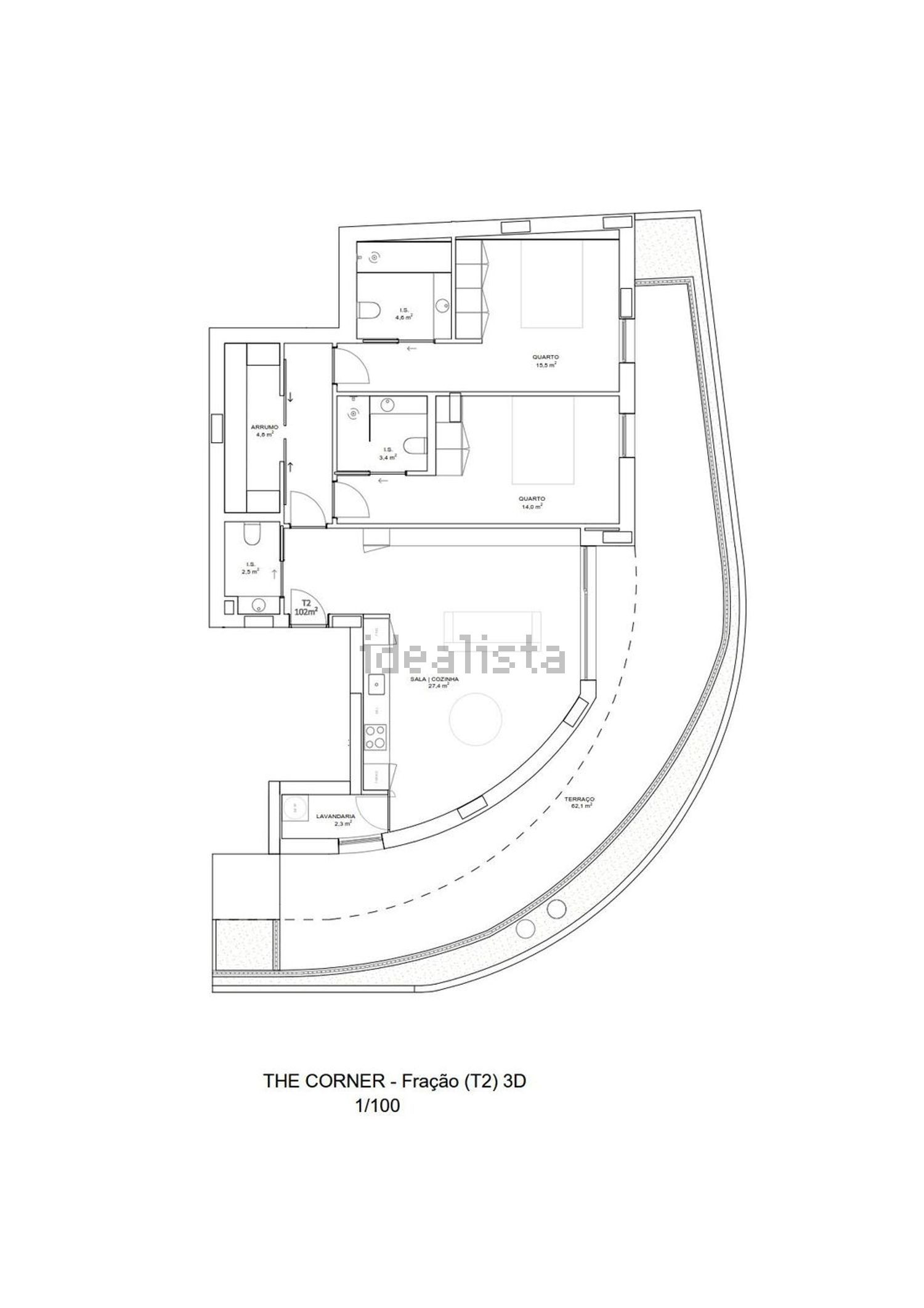 公寓 t2出售在Rua Cónego Maio, 222 - 平面图