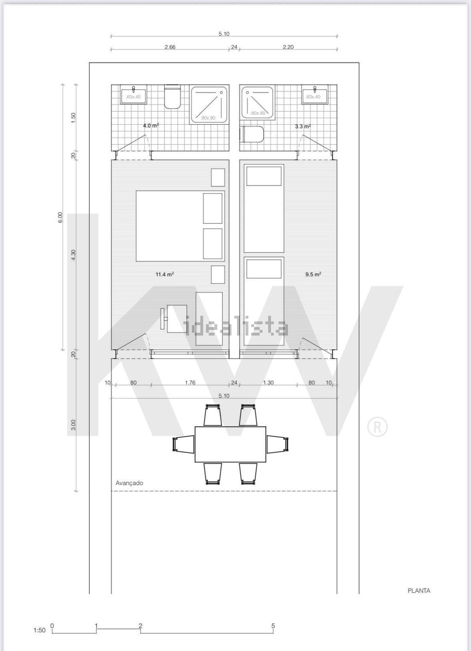 小楼房或别墅出售在São José - 平面图