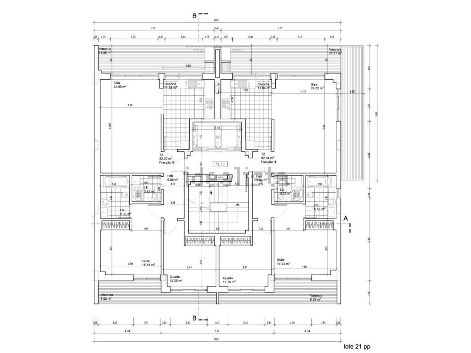 出租公寓 t2在Rua Padre Rui Valério, 2 - 平面图