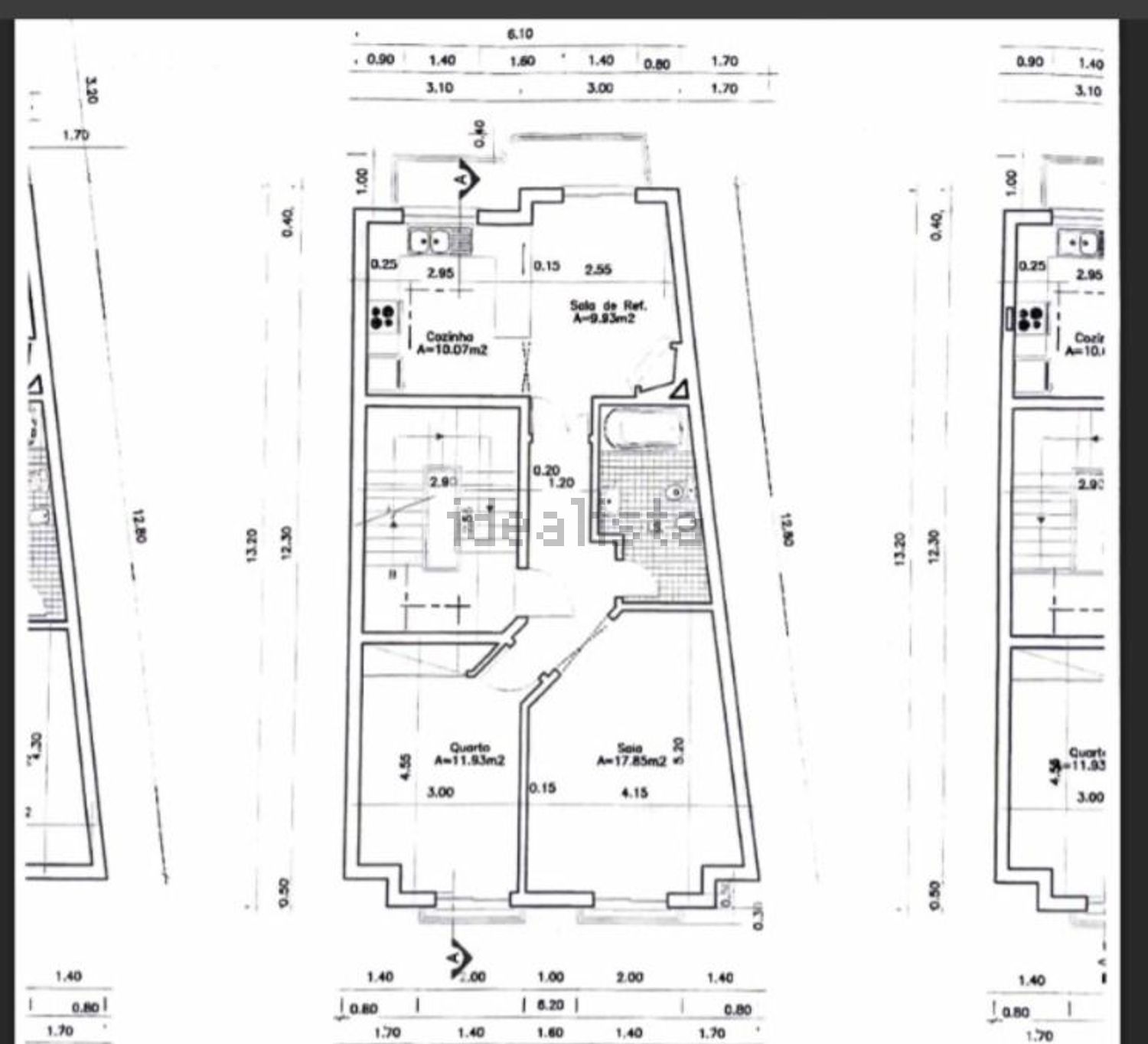 出租公寓 t2在Rua 25 de Abril - 平面图