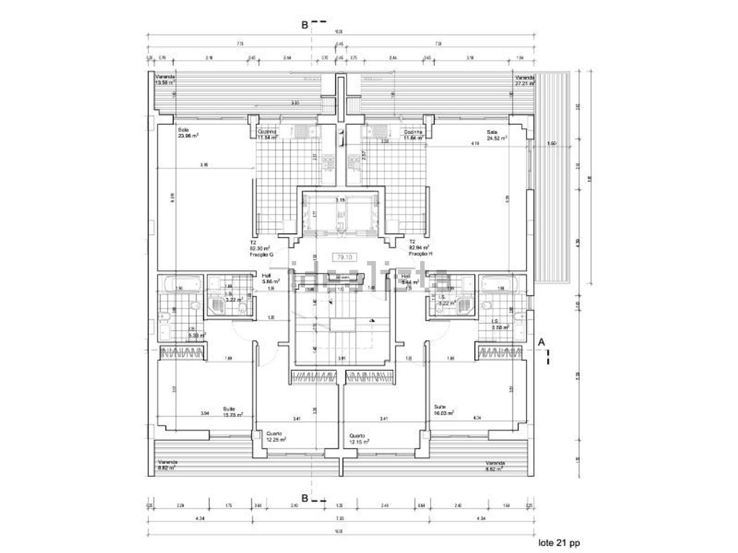 出租公寓 t2在Rua Padre Rui Valério, 2 - 平面图