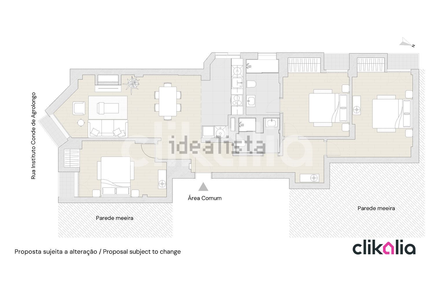 公寓 t3出售在Rua Instituto Conde de Agrolongo - 平面图