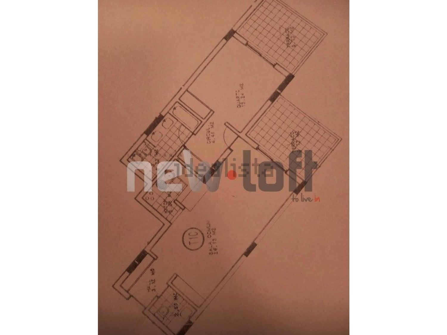 出租公寓 t1在Bairro do Rosário - 平面图