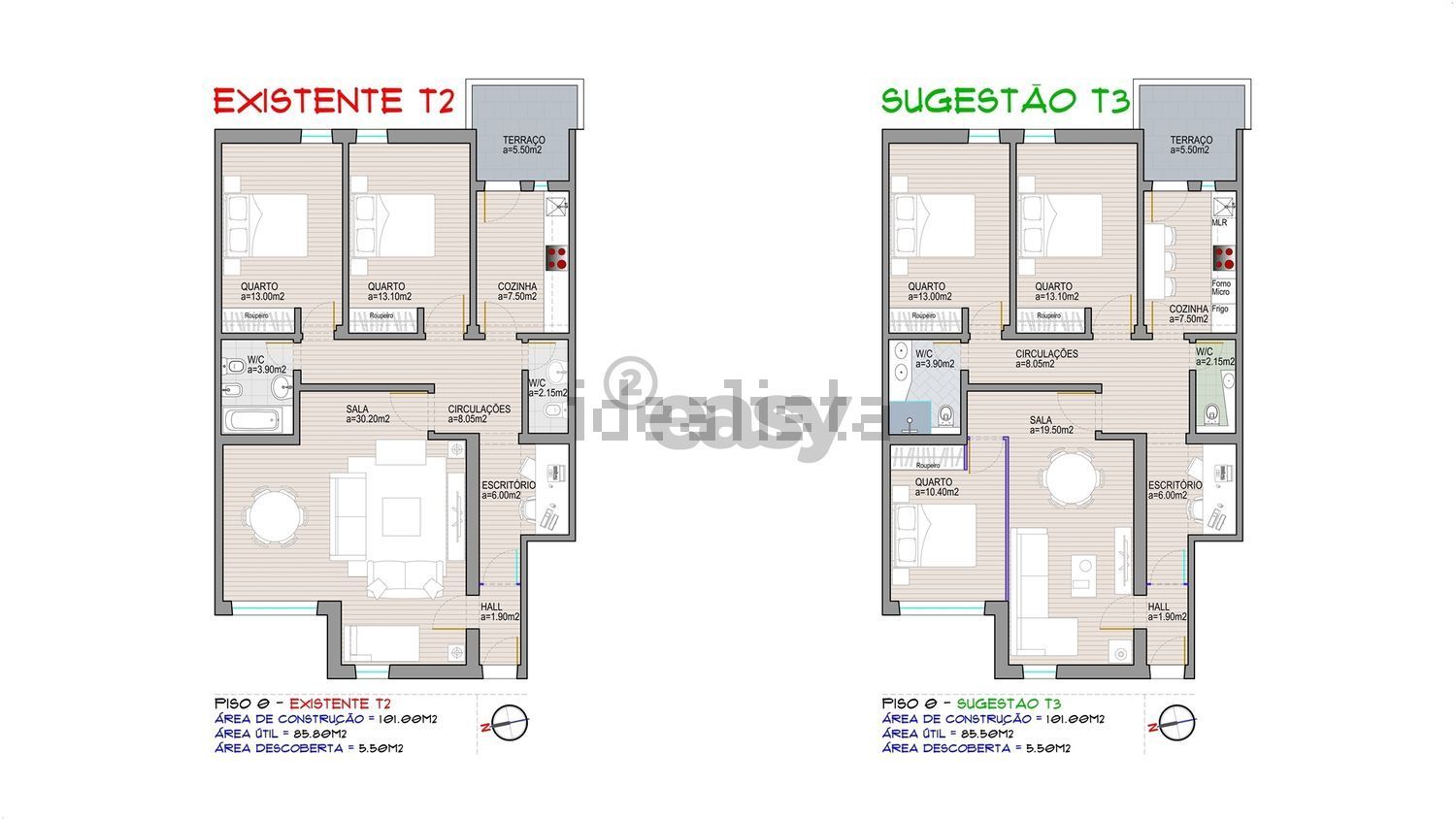 公寓 t2出售在Estrada Sem Nome, 1 - 平面图
