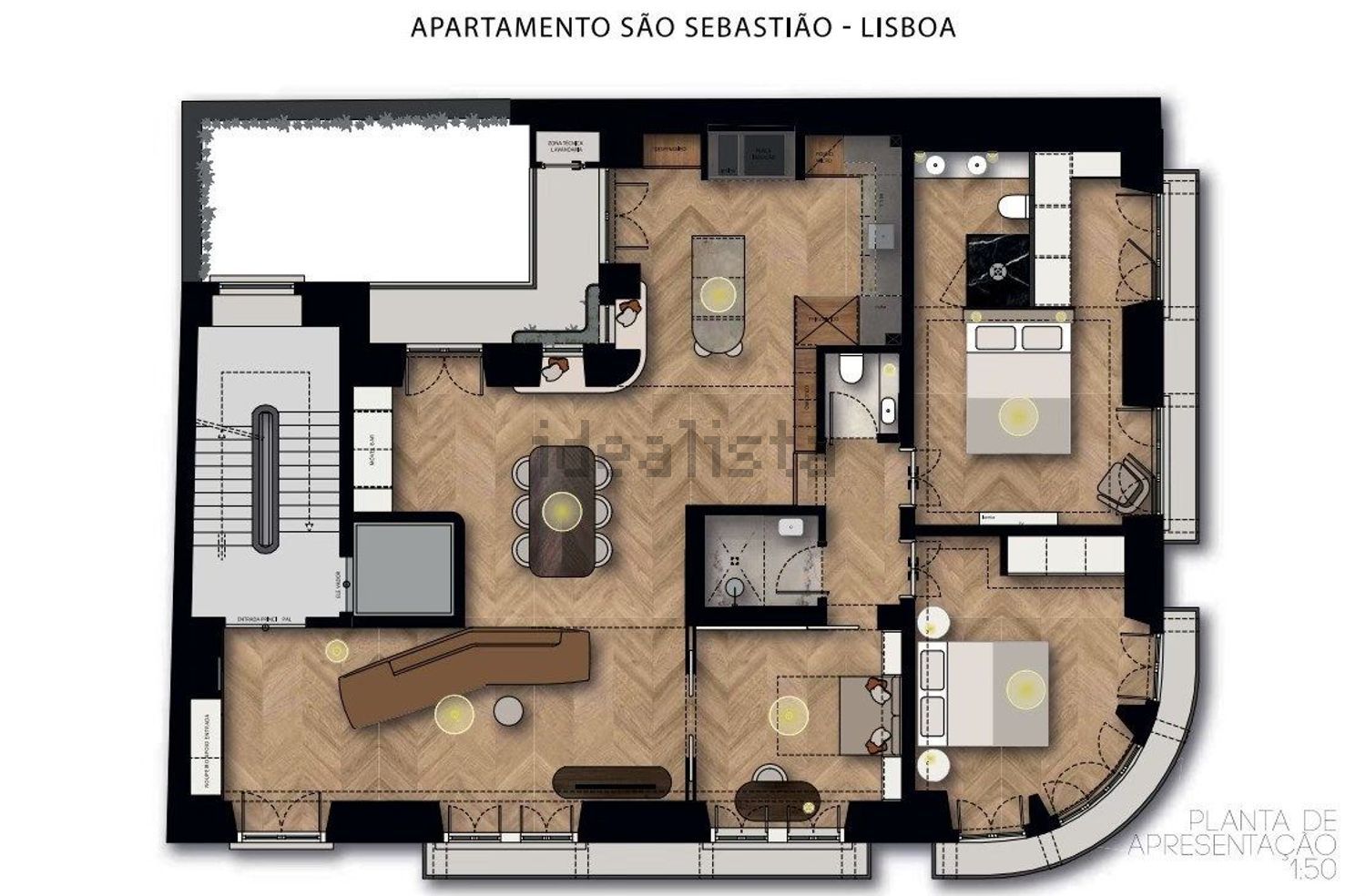 公寓 t3出售在Campo Pequeno - 平面图
