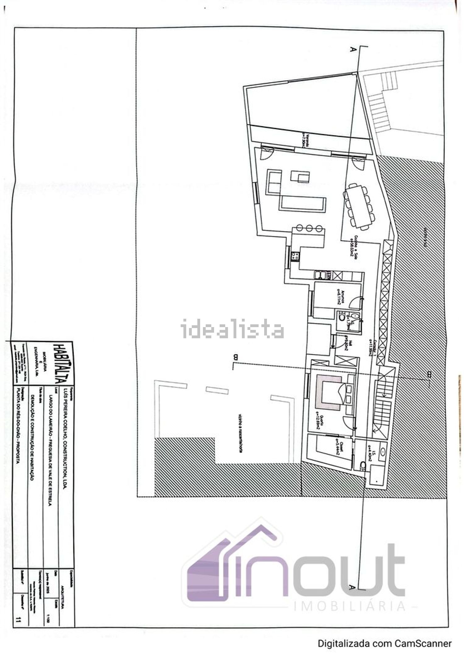 小楼房或独栋别墅出售在Vale de Estrela - 平面图