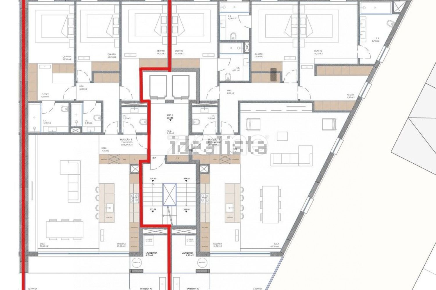 公寓 t3出售在Rua da Igreja, 99 - 平面图