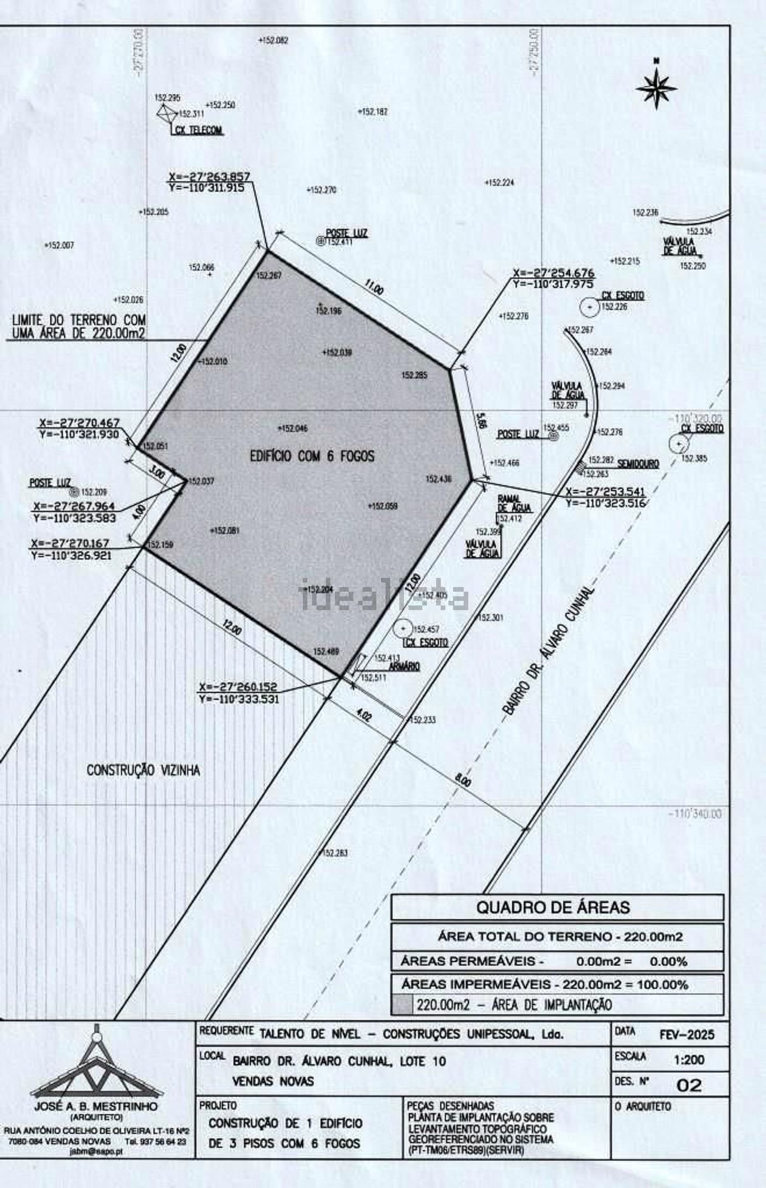 公寓 t2出售在Bairro Doutor Álvaro Cunhal, 10 - 平面图