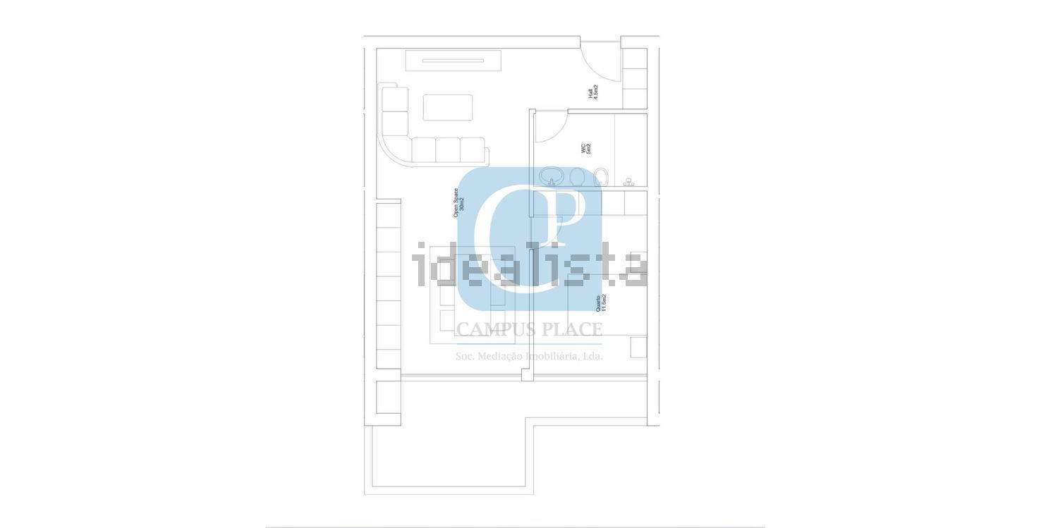 公寓 t1出售在Rua Lameira Ferreira, 41 - 平面图