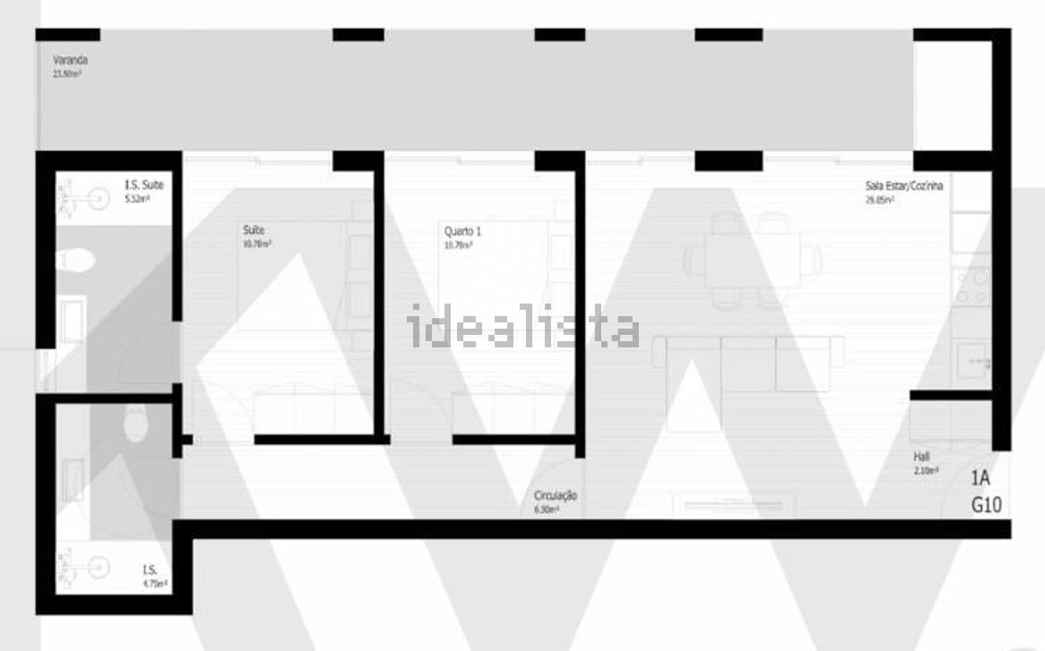 公寓 t2出售在Pedrouços - 平面图