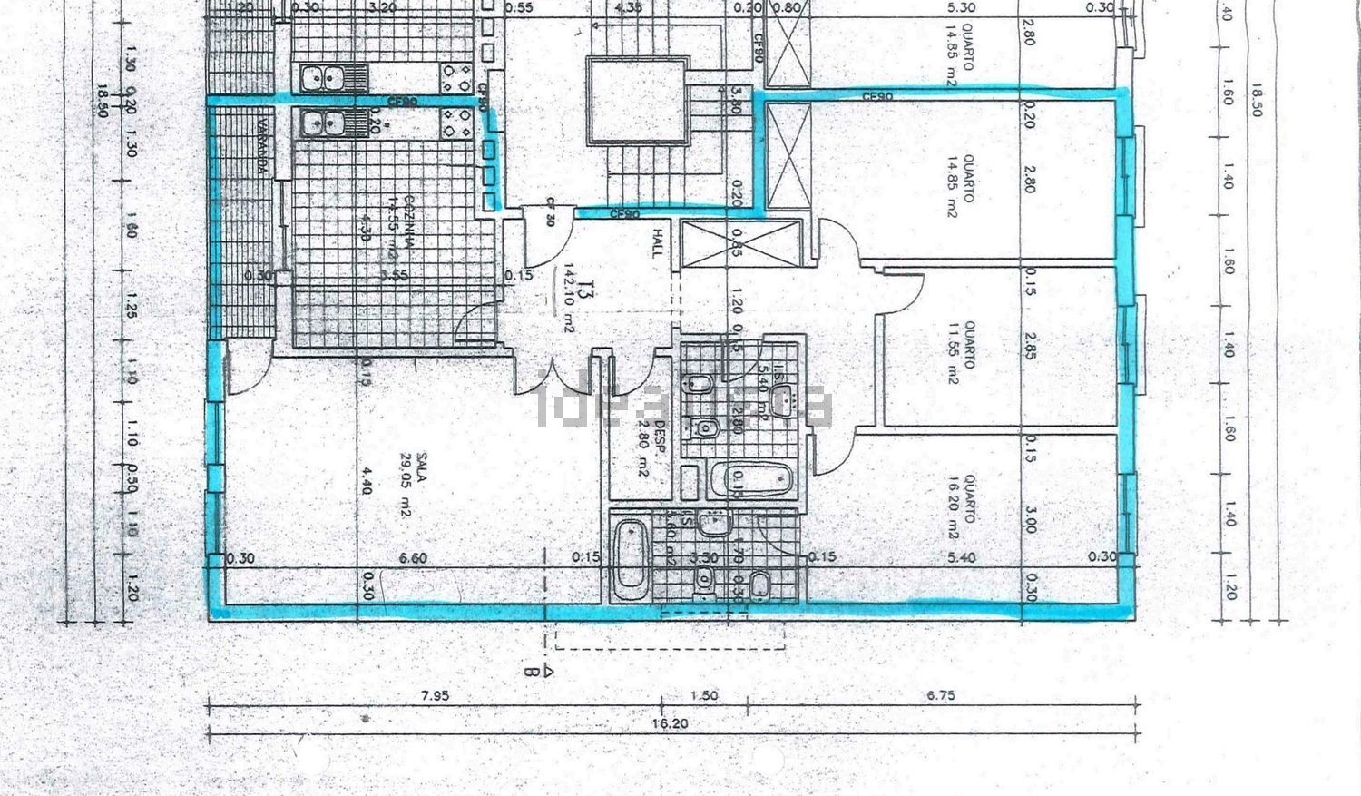 公寓 t3出售Pombal - 平面图