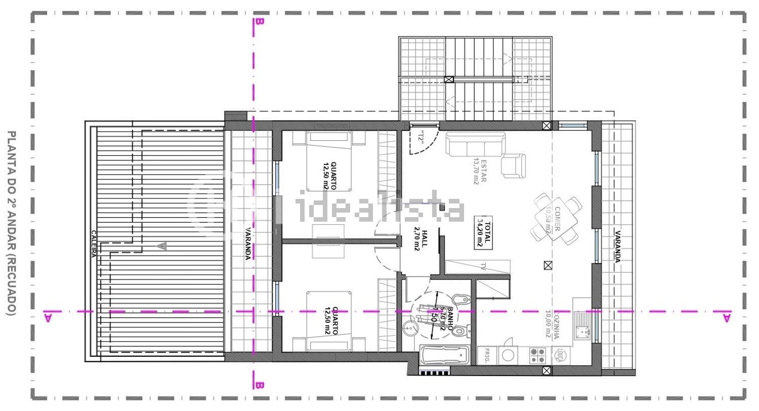 公寓 t2出售在Rua de São Pedro, 126 - 平面图