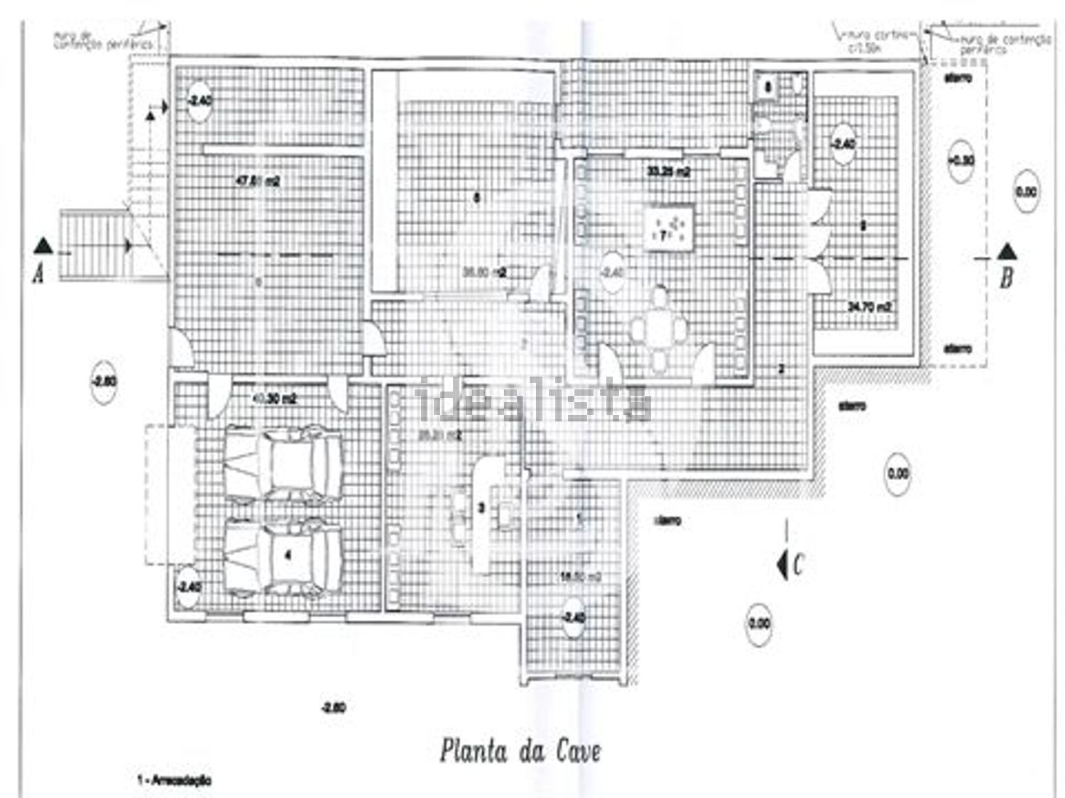 小楼房或独栋别墅出售在São Vicente Ferreira - 平面图