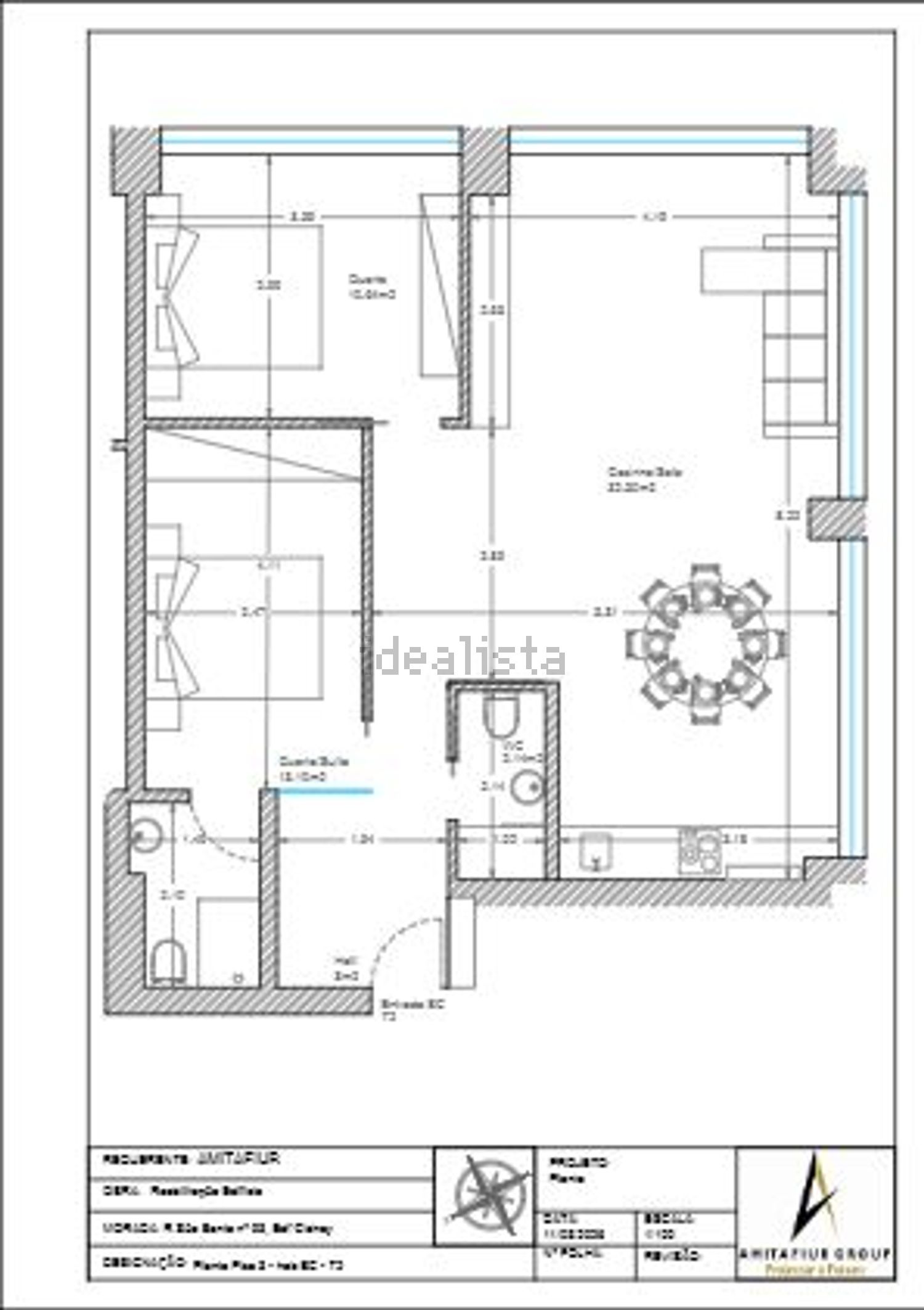 公寓 t2出售在Rua São Bento - 平面图