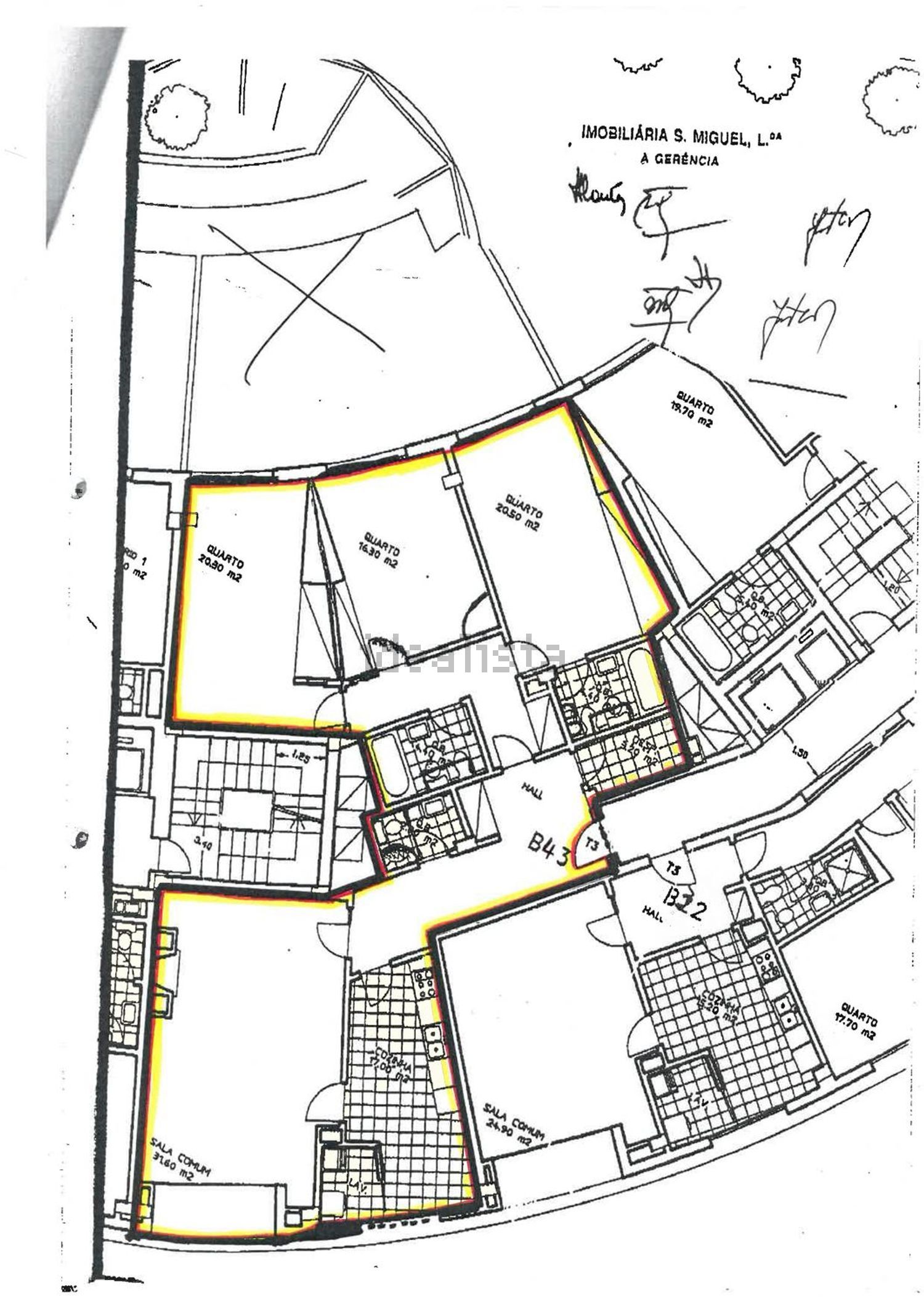 出租公寓 t3在Avenida Dom Manuel II, 2048 - 平面图