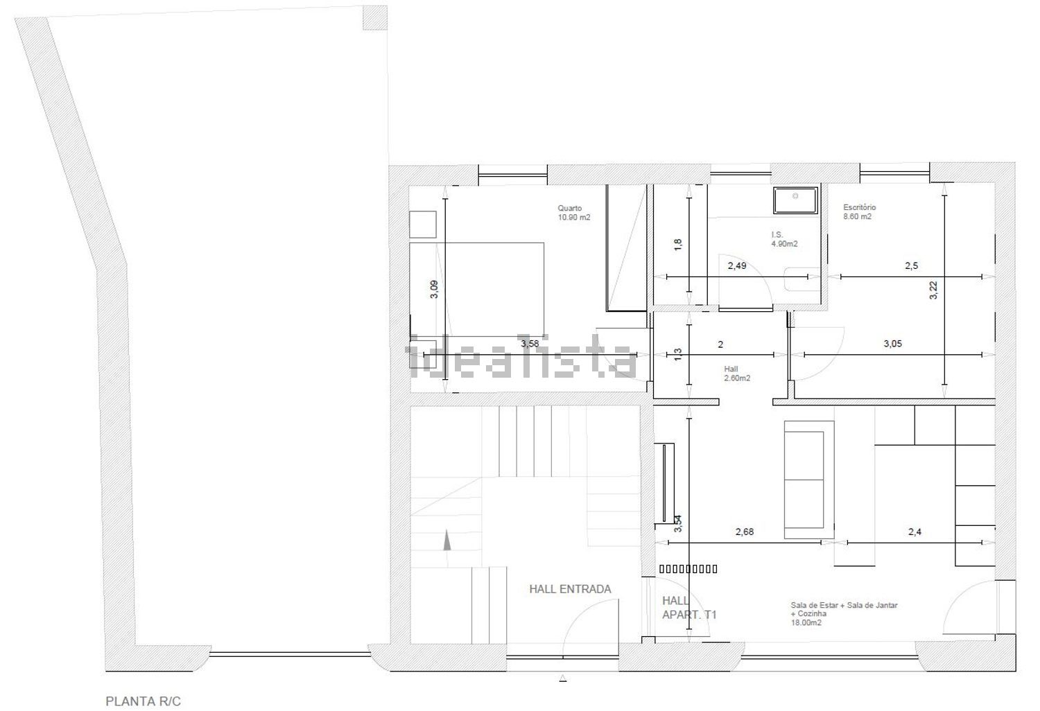 公寓 t2出售在Rua Leandro Quintas Neves, 308 - 平面图