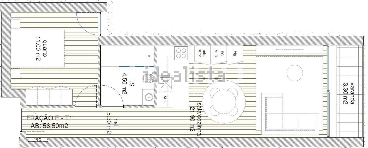 公寓 t1出售在Rua Filipa Borges s/n - 平面图