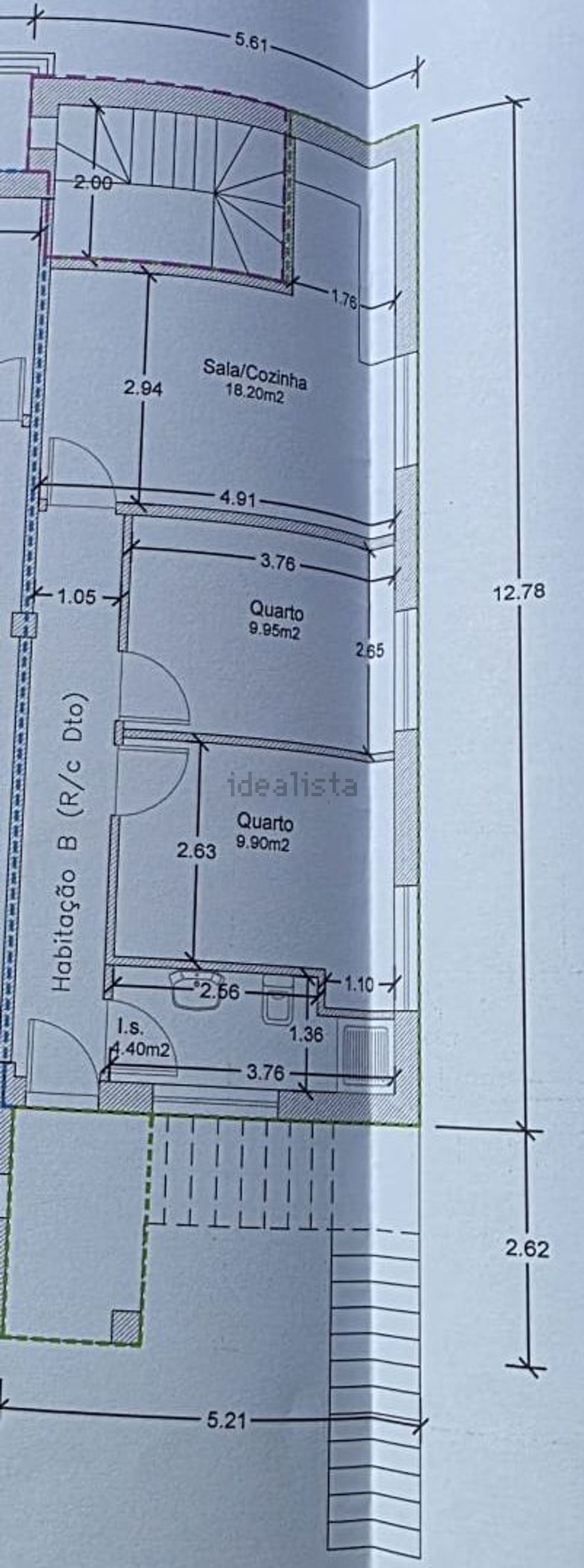 出租公寓 t2在Rua da Igreja - 平面图