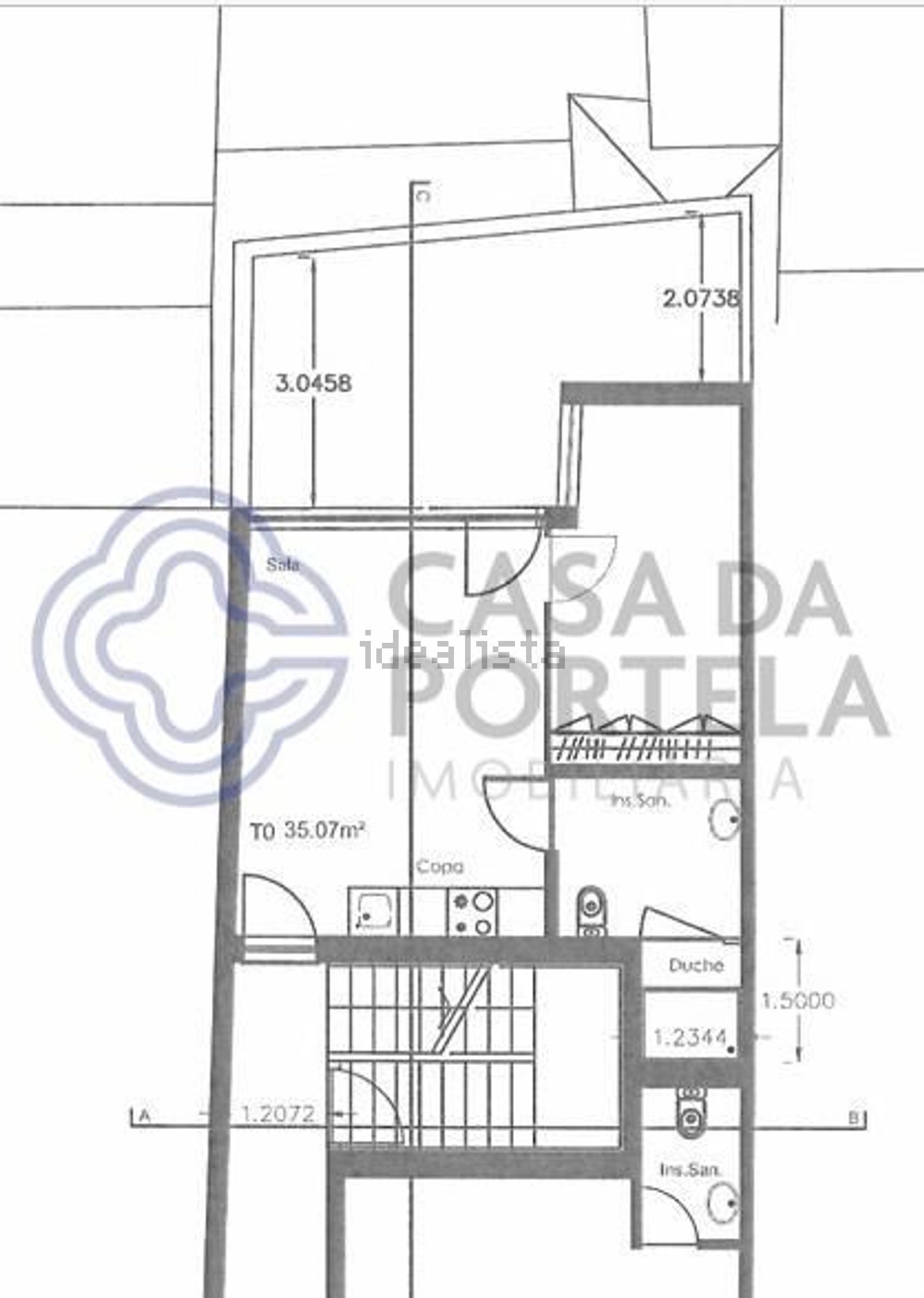 公寓 t1出售在Rua Heróis de França - 平面图