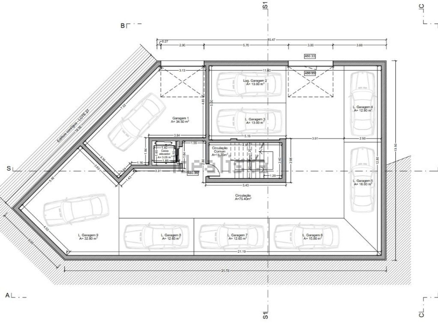 公寓 t2出售在Rua de Valbô - 平面图