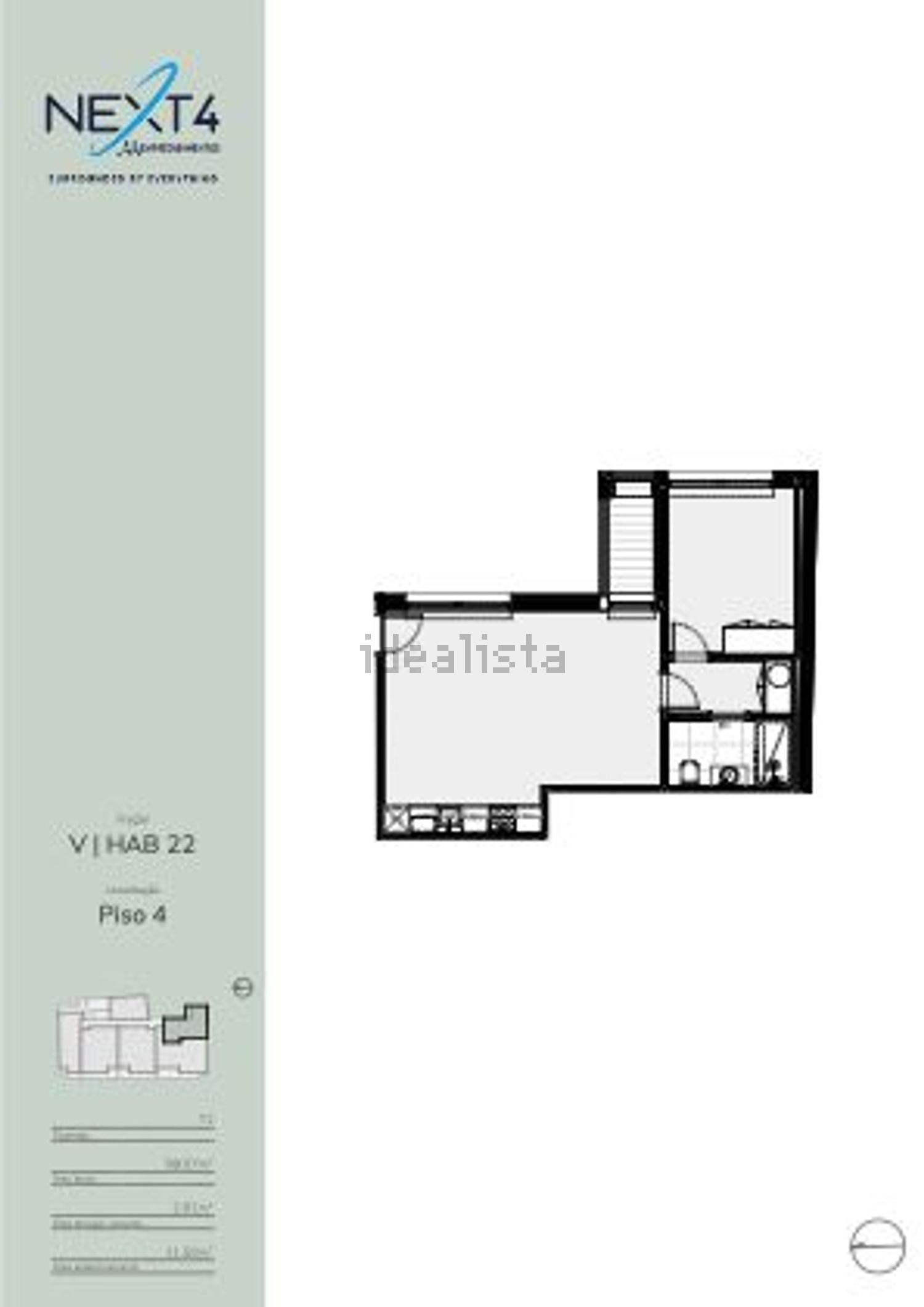 公寓 t1出售在Rua Comércio do Porto - 平面图