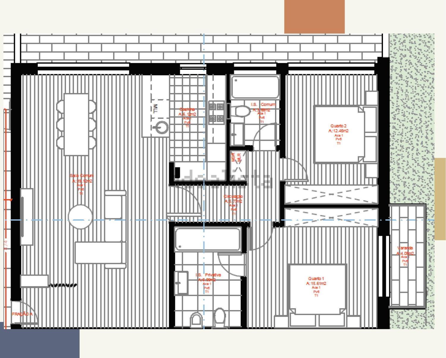 公寓 t2出售在Rua da Pedreira s/n - 平面图