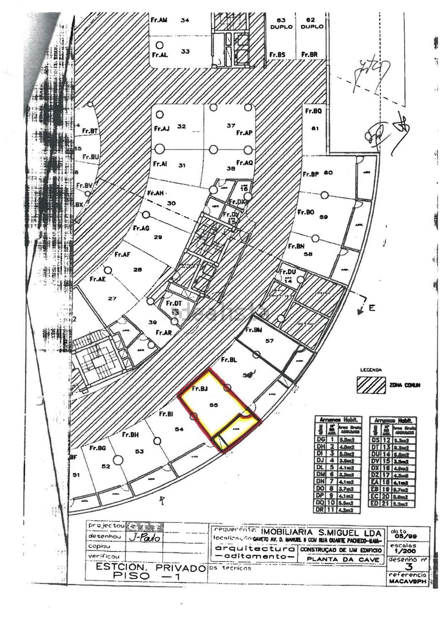 出租公寓 t3在Avenida Dom Manuel II, 2048 - 平面图