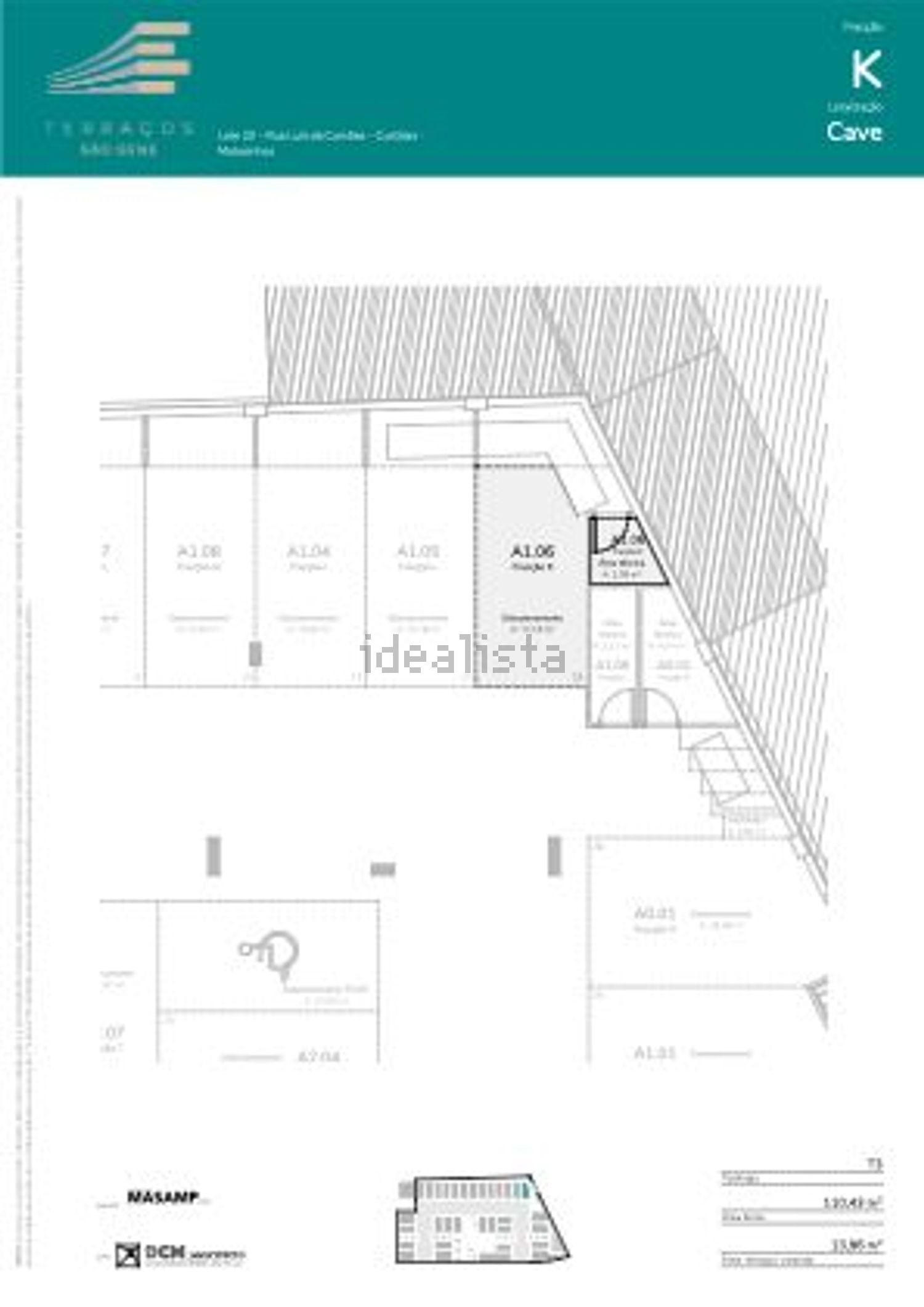 公寓 t3出售在Rua Nova de São Gens - 平面图