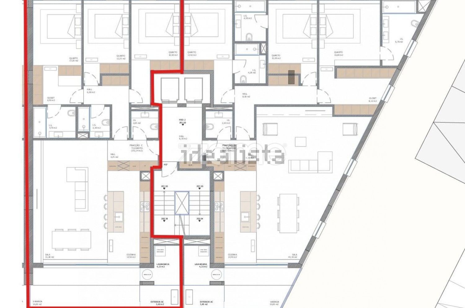 公寓 t3出售在Rua da Igreja, 99 - 平面图