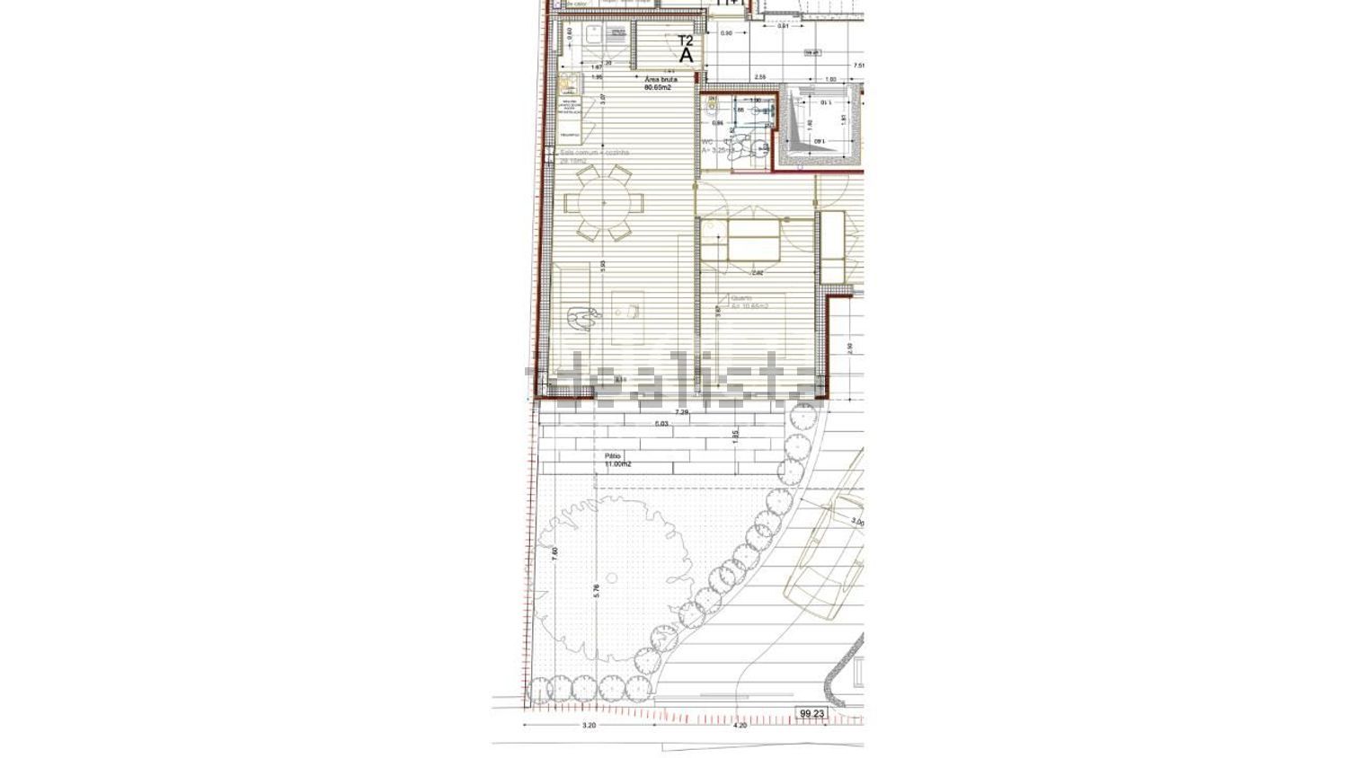公寓 t2出售在Rua de São Gens s/n - 平面图