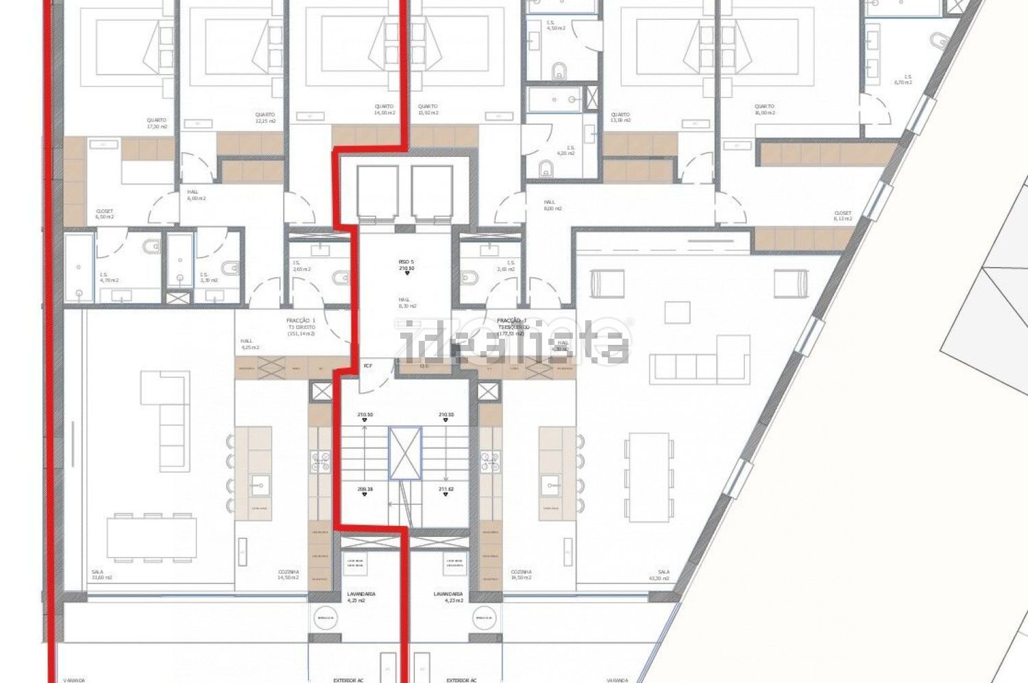 公寓 t3出售在Rua da Igreja, 99 - 平面图