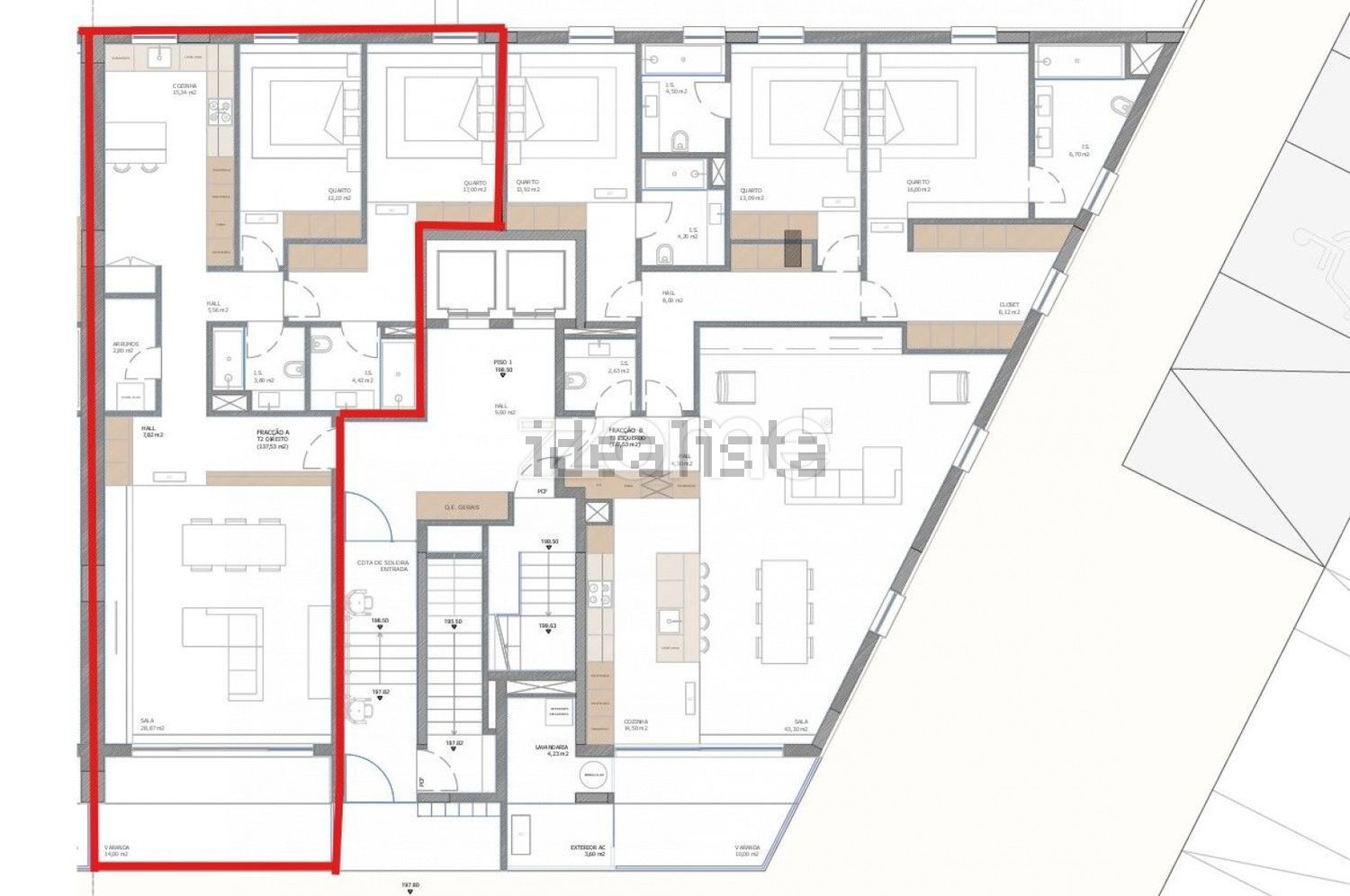 公寓 t2出售在Rua da Igreja, 99 - 平面图