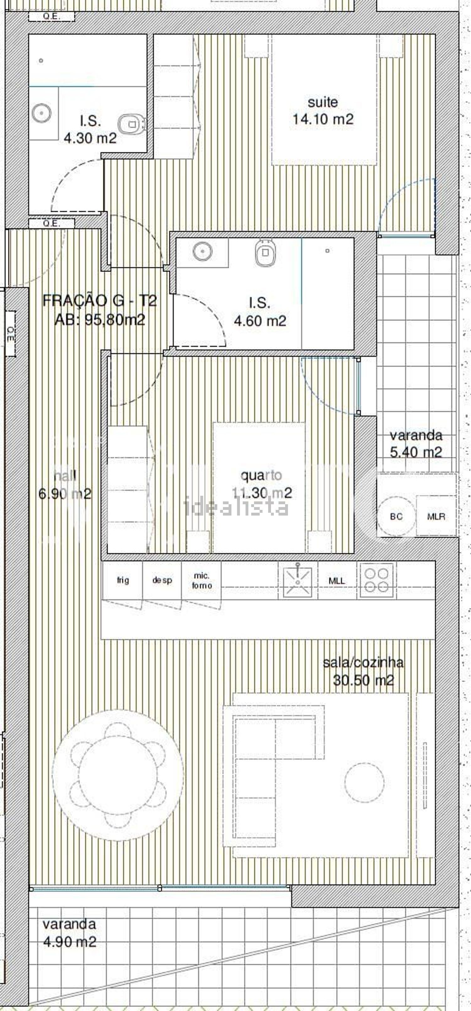 公寓 t2出售在Rua Filipa Borges s/n - 平面图