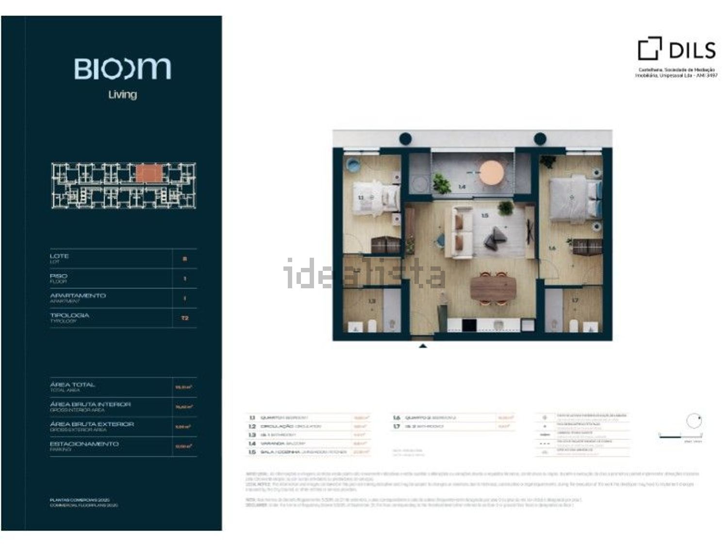 公寓 t2出售在Rua de Adelaide da Silva Pinto Aroso s/n - 平面图