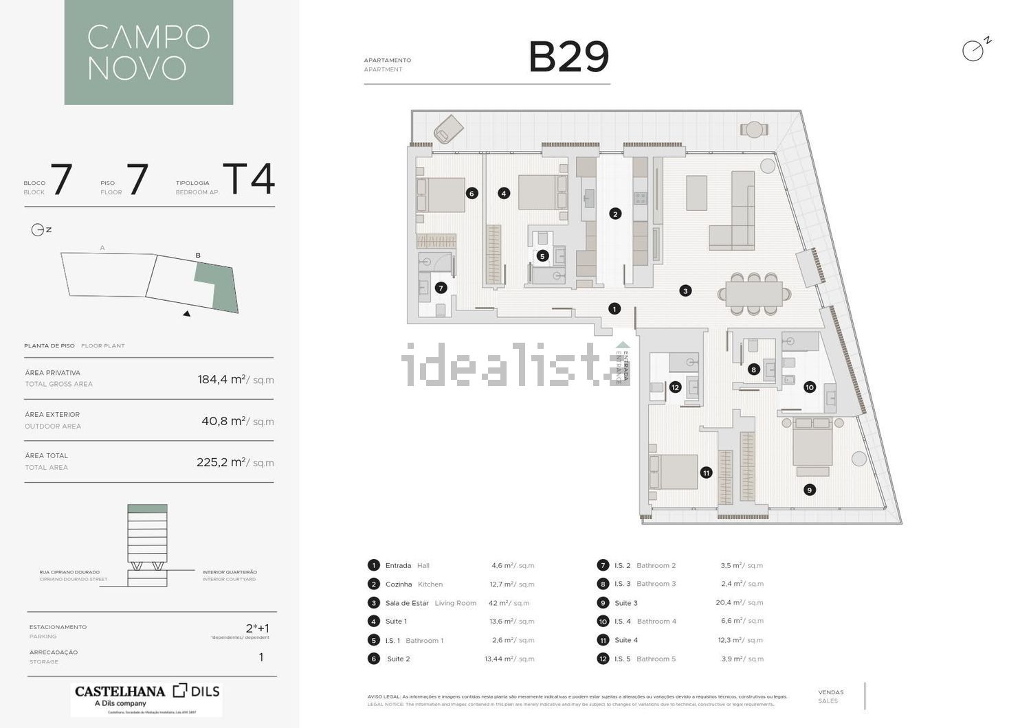 公寓 t4出售Campo Grande, 358 - 平面图