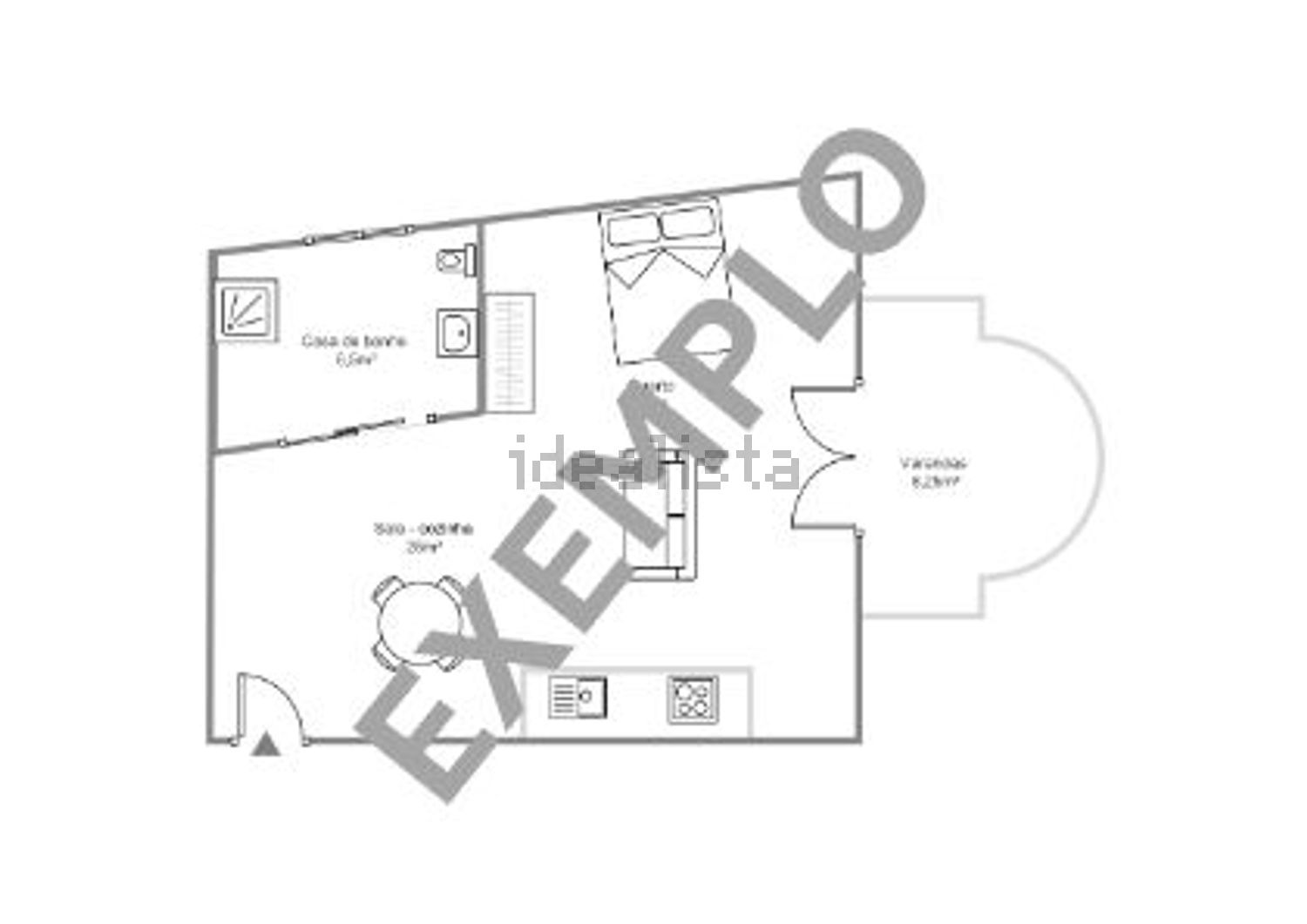 出租公寓 t1在Rua Costa Pinto s/n - 平面图